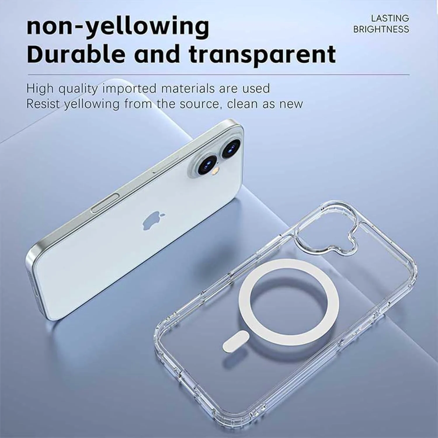 DL3 MOBILAK for iPhone 16 6.1-Inch Case Clear [Compatible with MagSafe] Slim Magnetic Clear Bumper Case