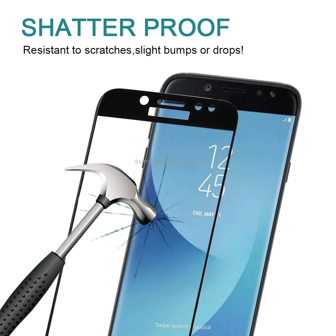 DL3 Mobilak 5D Full Glass Screen Protector For Samsung Galaxy J7 Pro. Black Frame - Clear
