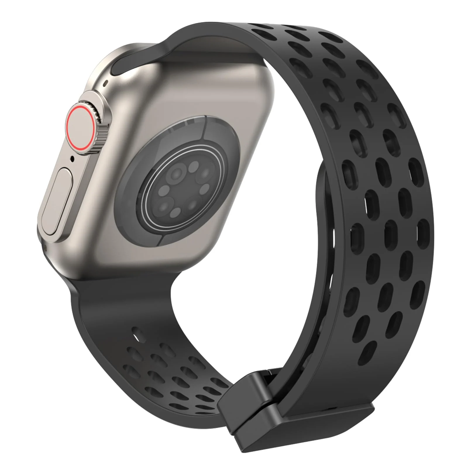 DL3 Mobilak Magnetic Bands for Apple Watch Band 41mm 40mm 38mm, for Women Men, Soft Silicone Magnetic Buckle Breathable Sport Watch Strap for iWatch Series SE 8 7 6 5 4 3 2 1 - Black