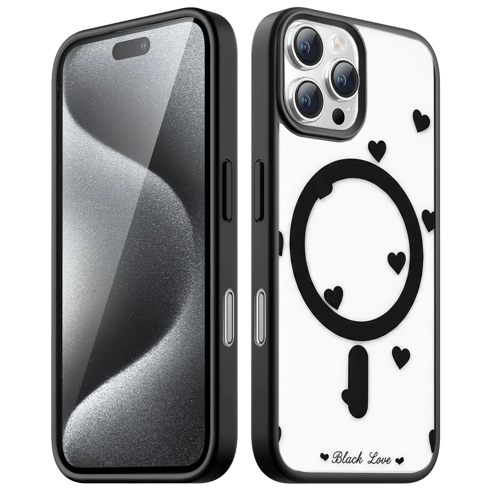 Dl3 Mobilak Magnetic Case for iPhone 16 Pro Max 6.9-Inch Compatible with MagSafe, Shockproof Phone Bumper Cover, Solid Color Matte TPU Frame, Anti-Scratch Clear Back (White)