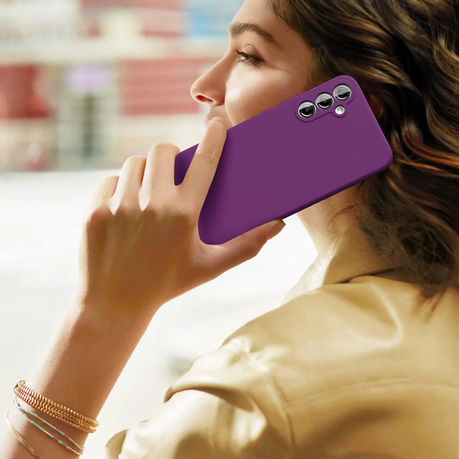 DL3 Mobilak Silicone Protective Case for Samsung Galaxy A04s / A13 4G / A13 5G, Shock-absorbing protection, Scratch-resistant surface, Soft microfiber lining - Violet
