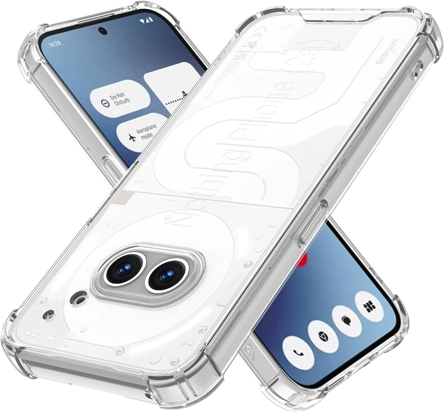 DL3 Mobilak Case Compatible with Nothing Phone 2A 5G, Cover Silicone TPU Gorilla Anti-shock Protector Camera Shockproof Corners - Clear