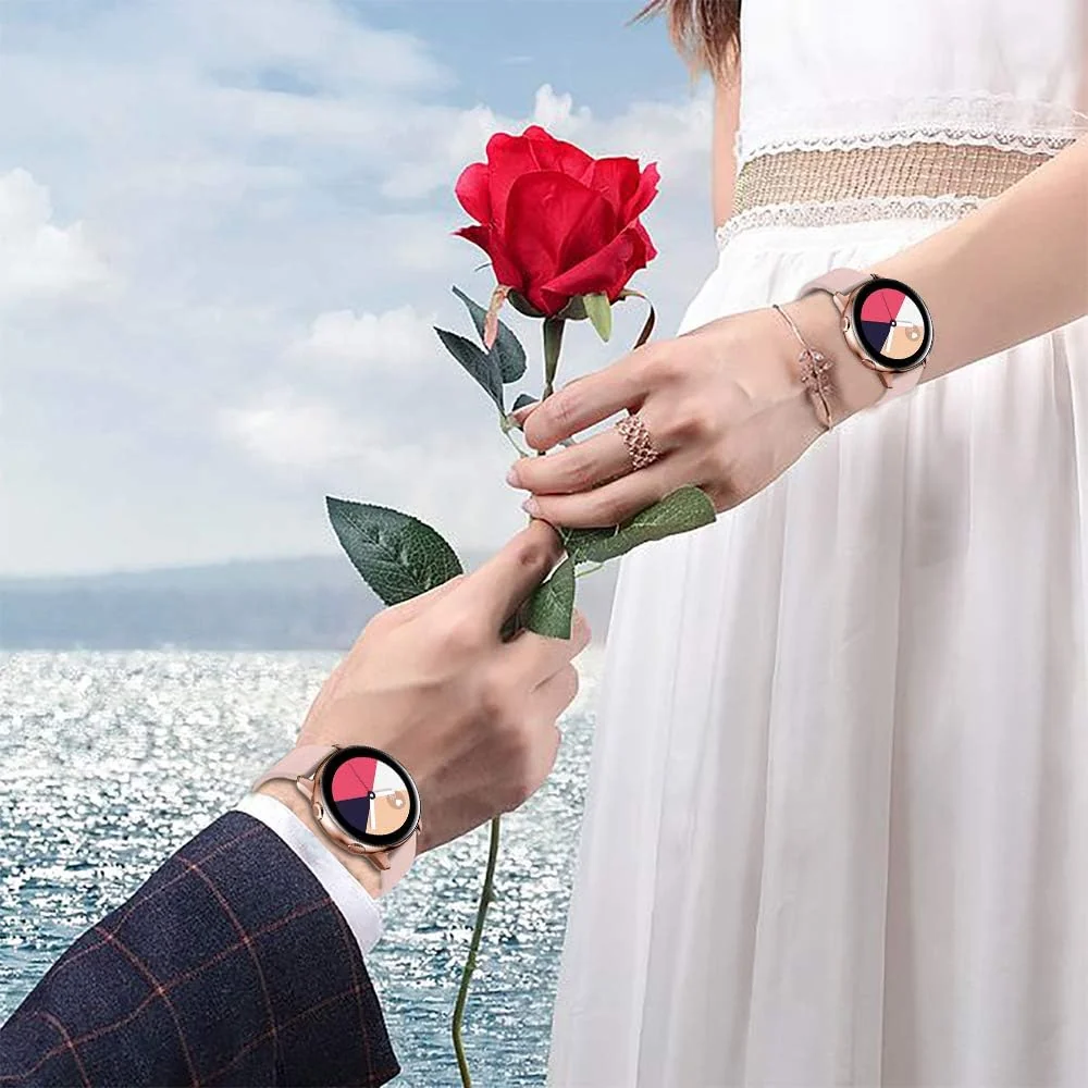 DL3 MOBILAK Strap Silicone Buckle 20MM Compatible with Samsung Galaxy Watch 7/6/5/4 40mm 44mm/5 Pro 45mm/S2 classic/active 2 40mm 44mm/Amazfi GTS 2/2e/3/3 Pro/4/2 Mini/3 Mini/4 Mini/Bip 3/Bip - Pink