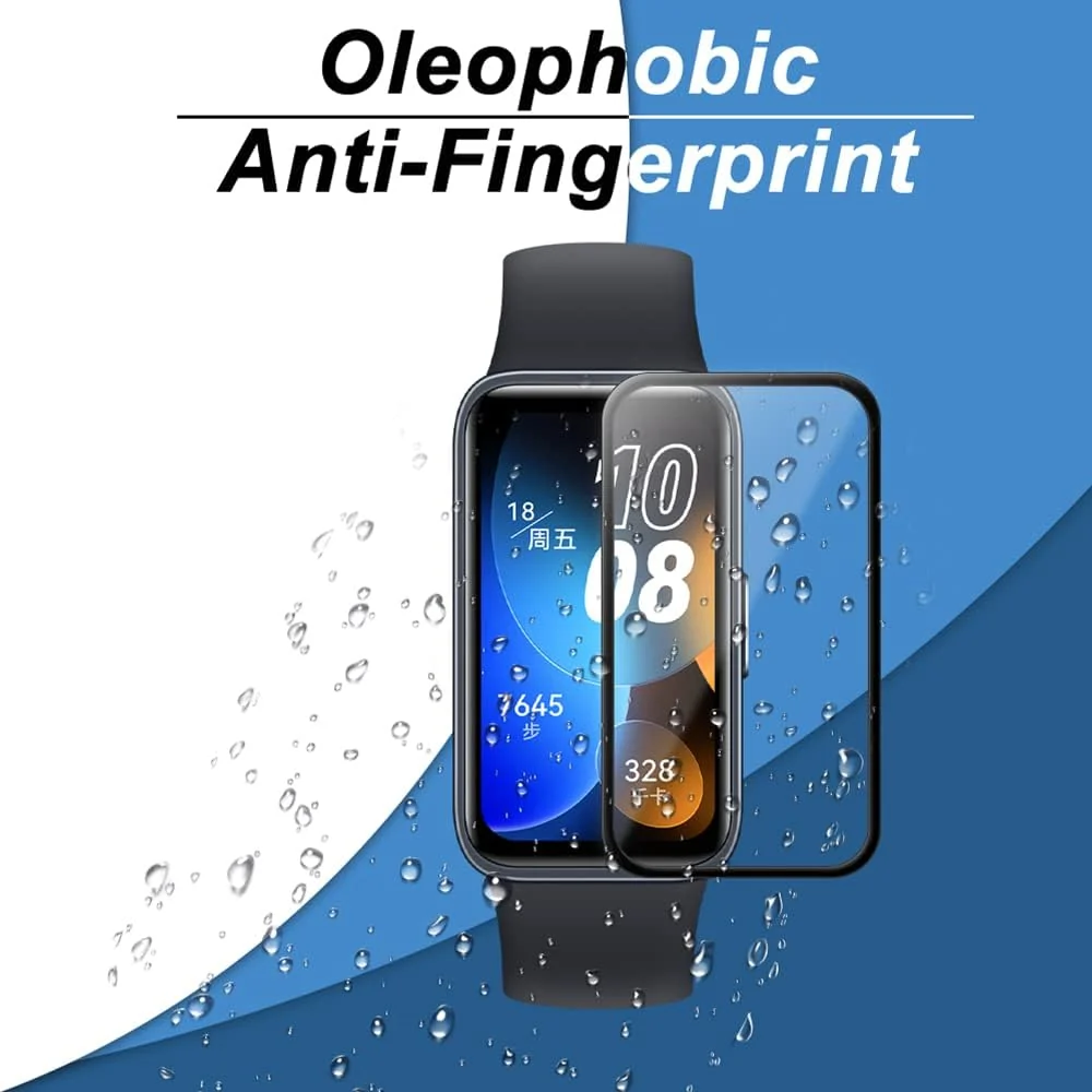 DL3 Mobilak Screen Protector For Huawei Band 8/Huawei Band 9, 3D Curved Soft Edge Protective Film [Anti-Scratch] [Bubble Free] [Ultra Shatterproof] [High Sensitive] (Not Glass) - Black