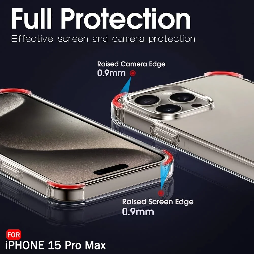 DL3 Mobilak Case Compatible with iPhone 15 pro max, Cover Silicone Transparent TPU Gorilla Anti-shock Shockproof Corners - Clear