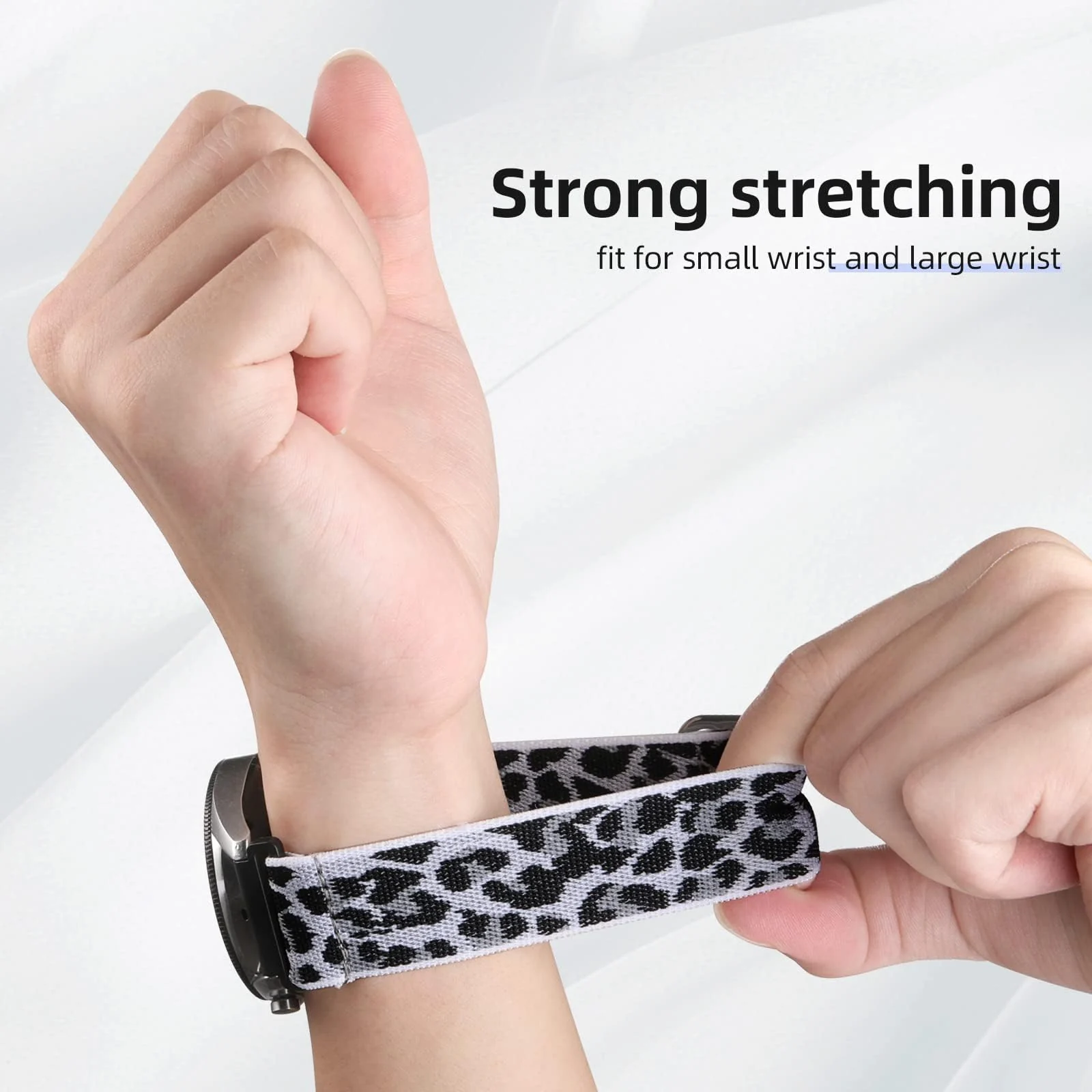 DL3 Mobilak Strap Nylon Loop 20MM Band For Samsung Galaxy Watch 7/6/5/4 40mm 44mm/Watch 5 Pro 45mm/S2 classic/active 2 40mm 44mm/Amazfi GTS 2/2e/3/3 Pro/4/GTS 2 Mini/3 Mini/4 Mini/Bip 3 - Black