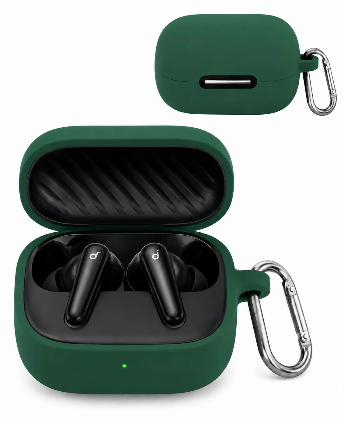 DL3 Mobilak Compatible with Anker Soundcore R60i NC/Anker P31i Cover, Soft Silicone Shockproof Protective Case Wireless Earbuds with Carabiner, Front LED Visible