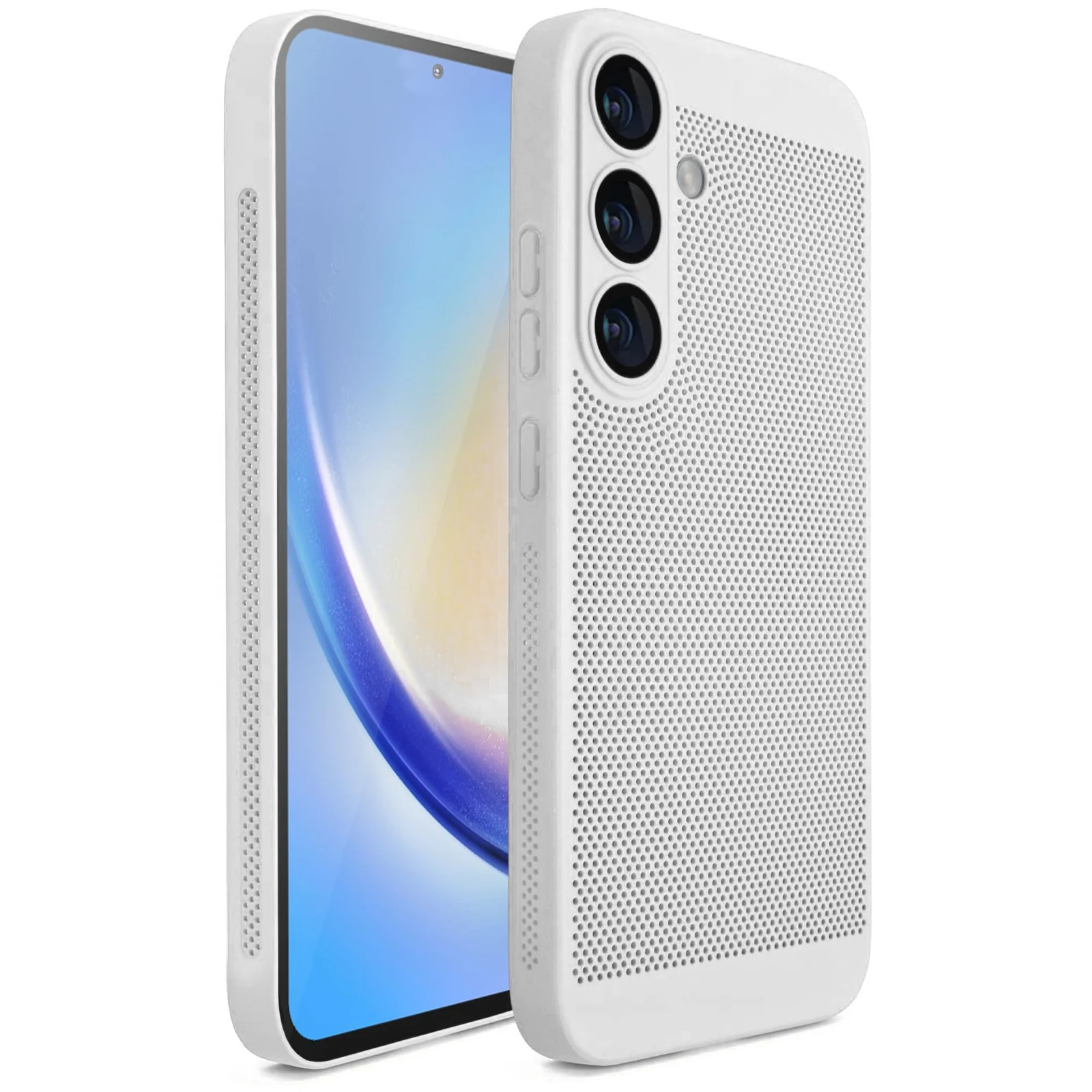 DL3 Mobilak Heat-Dissipation Hard PC Case with Built-In Camera Lens Protector for Samsung Galaxy A25 5G - White