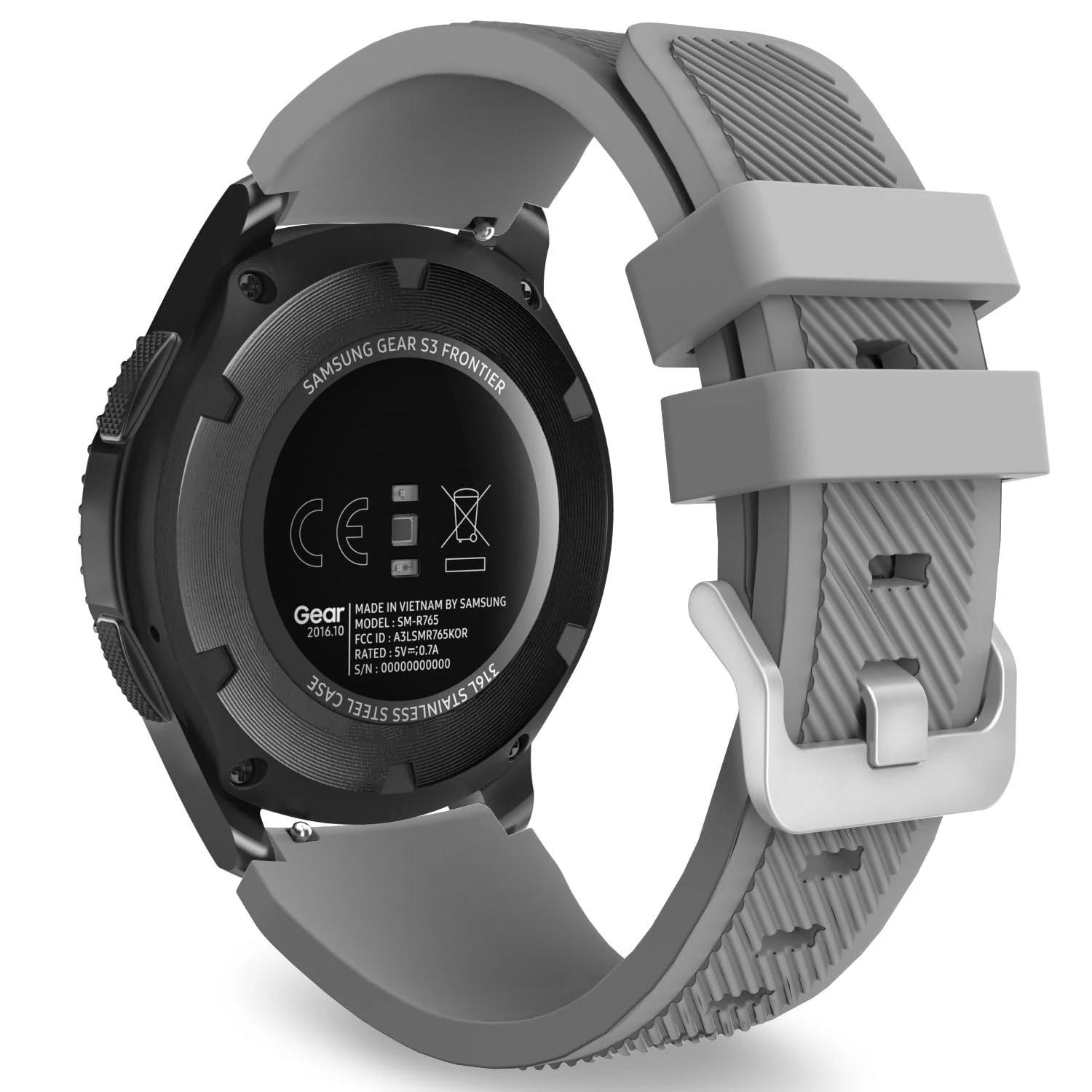 DL3 Mobilak Silicone Bands 22MM Strap Compatible with Samsung galaxy watch3 45mm/galaxy 46mm/Gear S3/Huawei watch GT3 46MM/GT2E/GT2 Pro/GT GT2 46MM/Honor Magic Watch2 46mm/Amazfit GTR (A. ) - A.Gray