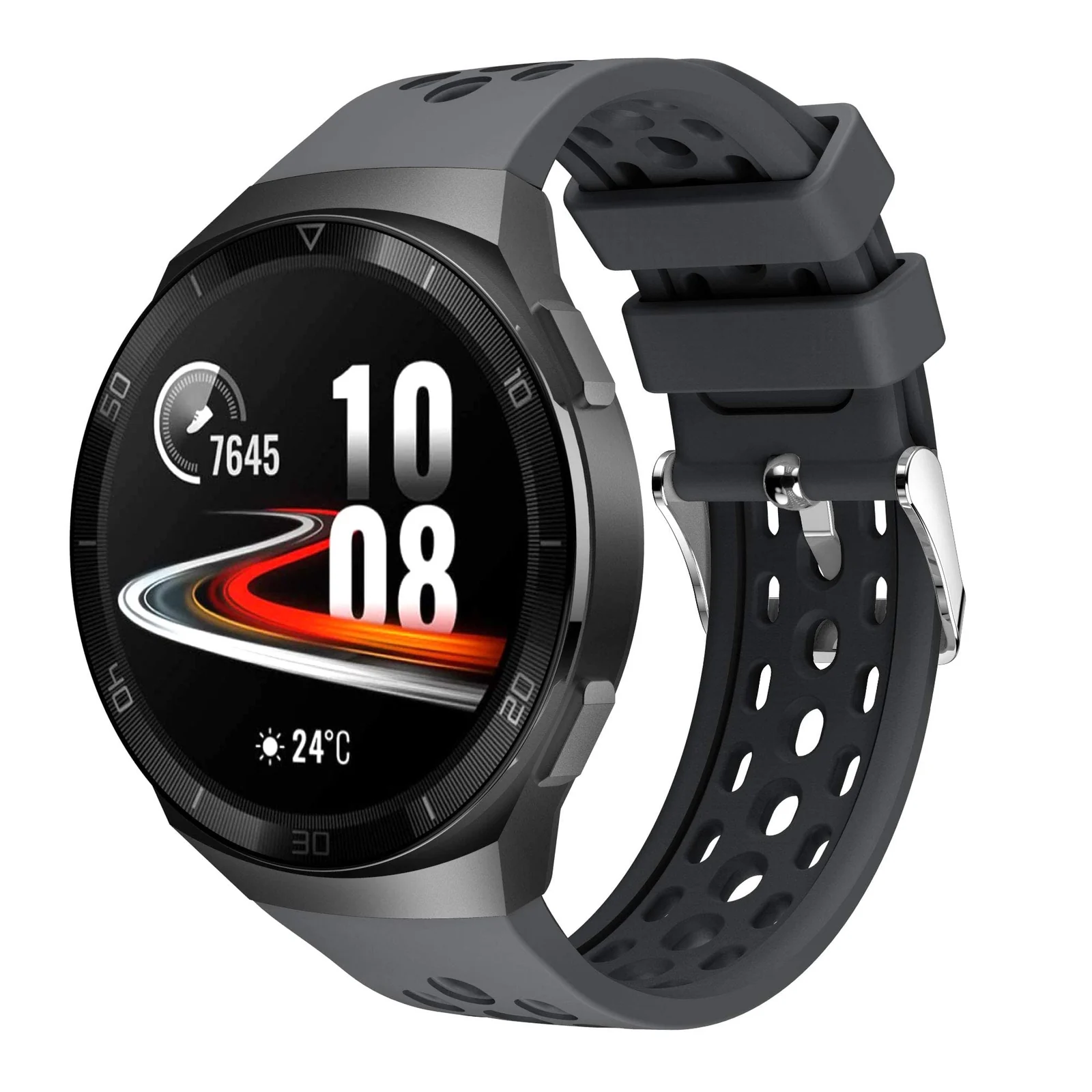 DL3 MOBILAK Strap Replacement Bands Compatible with 22MM Huawei Watch GT2E Bands,Adjustable Accessory Soft Silicone Sport Wristband for Women Men - Grey
