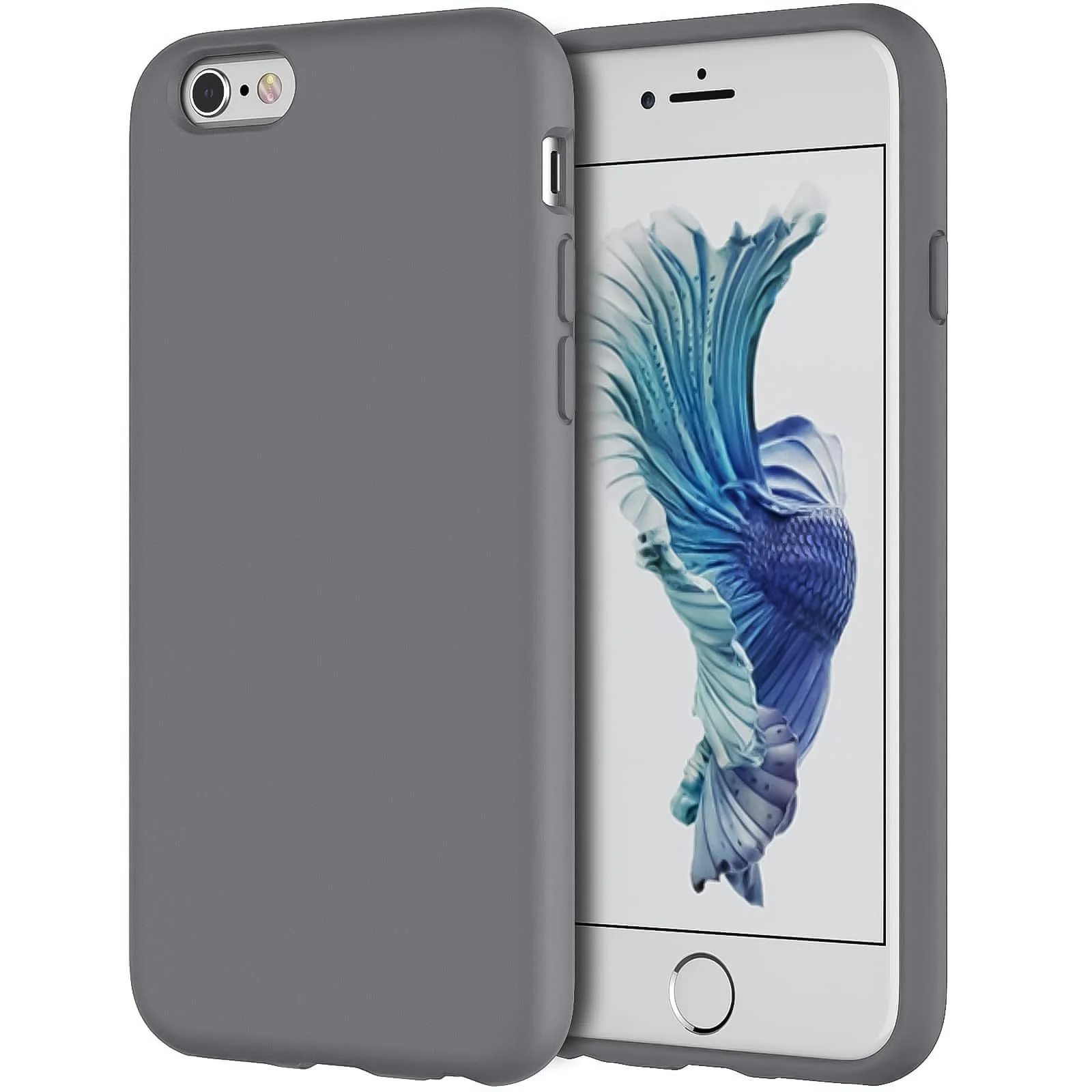 DL3 Mobilak Liquid Silicone Case for iPhone 6 / 6S, Shock-absorbing protection, Scratch-resistant surface, Soft microfiber lining - A.Gray