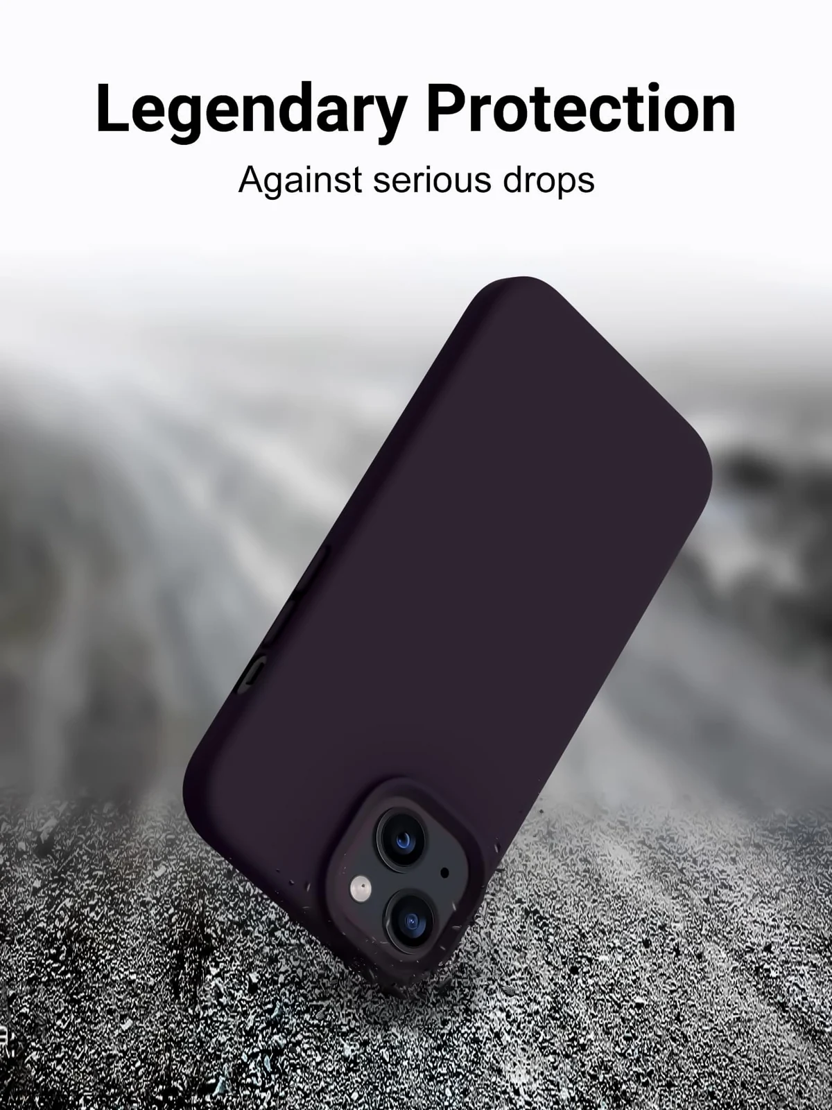DL3 Mobilak Liquid Silicone Protective Case for iPhone 14 (6.1 Inch) with Camera Protection and Microfiber Lining - Elderberry