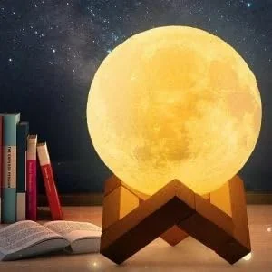 Mobigon 880ML Air Humidifier 3D Moon Lamp light Diffuser Aroma Essential Oil USB Ultrasonic Humidificador Night Mist Purifier - yellow