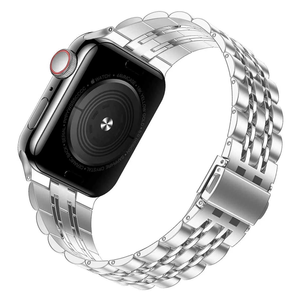 DL3 MOBILAK Band For Apple Watch Ultra Band 49mm 45mm 44mm 42mm 41mm 40mm 38mm, Metal Stainless Steel Strap for Apple Watch Series 8 Ultra 7 6 5 4 3 2 1 Se (42MM/44MM/45MM/49MM) - Silver