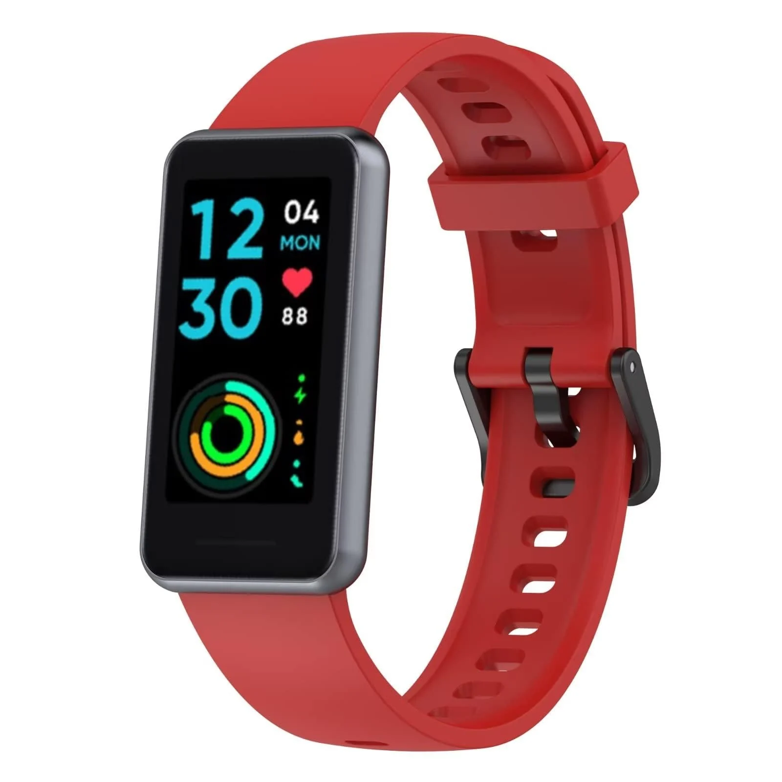 DL3 Mobilak Silicone Strap for realme Band 2, [Breathable] Soft Silicone Replacement Strap for Men and Women, Pin Buckle Design, for realme Band2 - Red