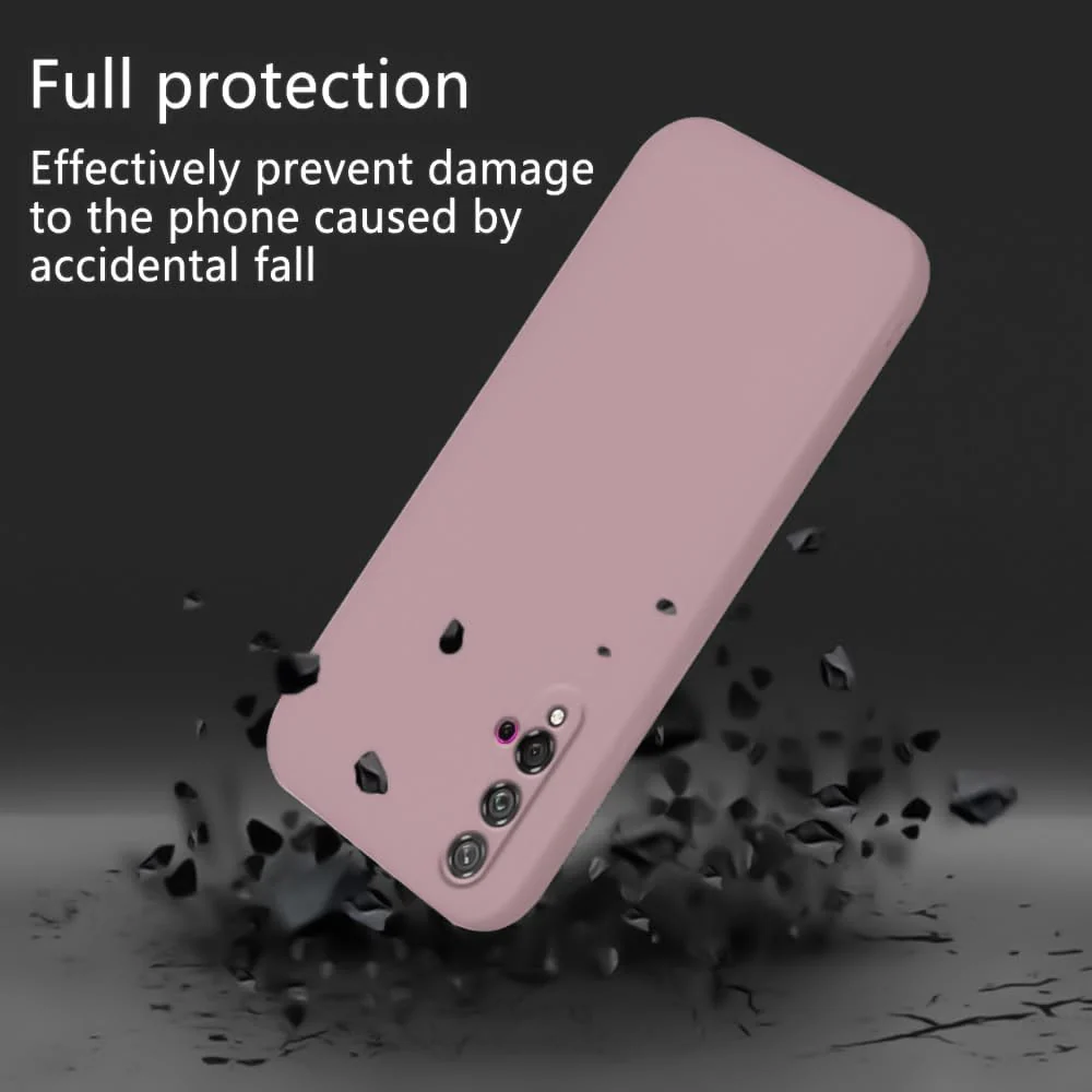 DL3 Mobilak Liquid Silicone Case for Huawei nova 5T, Shock-absorbing protection, Scratch-resistant surface, Soft microfiber lining - Cashmere