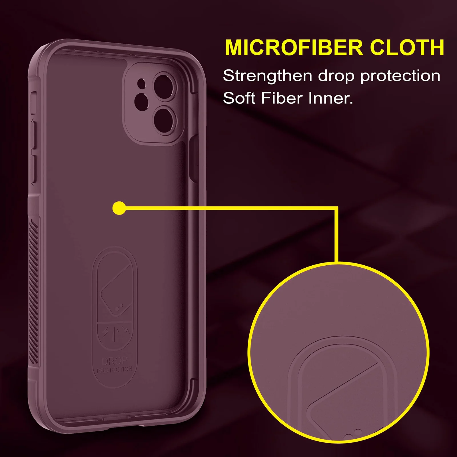 DL3 Mobilak Silicone Case for Apple iPhone 12 Heavy Duty Protective [Slim Fit] Shockproof Soft Flexible Protective Design Shock-Absorption TPU Cover With Camera Protection - Wine Red