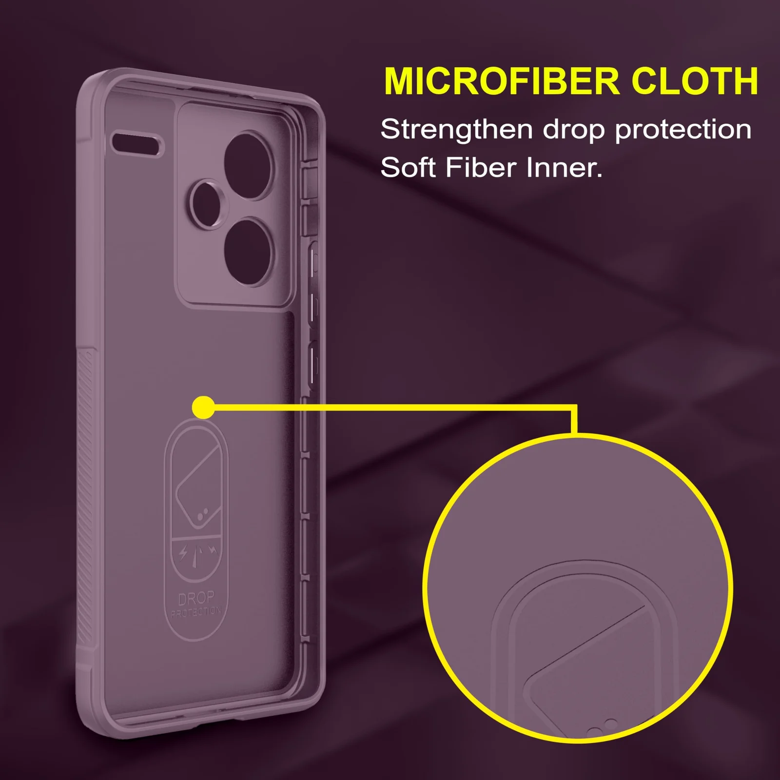 DL3 Mobilak Rugged Protective Case for Xiaomi Redmi Note 13 Pro + Plus 5G, Camera protection, Shock-absorbing protection, Non-slip grip - Purple