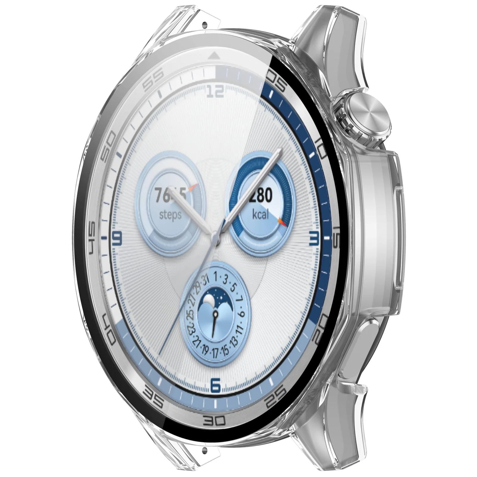 DL3 MOBILAK Full-Coverage Watch Case with Tempered Glass for Huawei Watch GT 4 46 mm, Clear