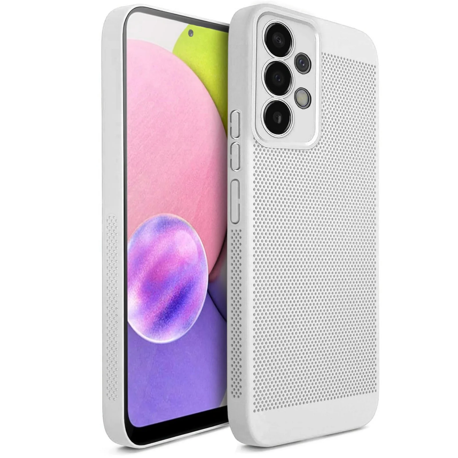 DL3 Mobilak Heat-Dissipation Hard PC Case with Built-In Camera Lens Protector for Samsung Galaxy A53 5G - White