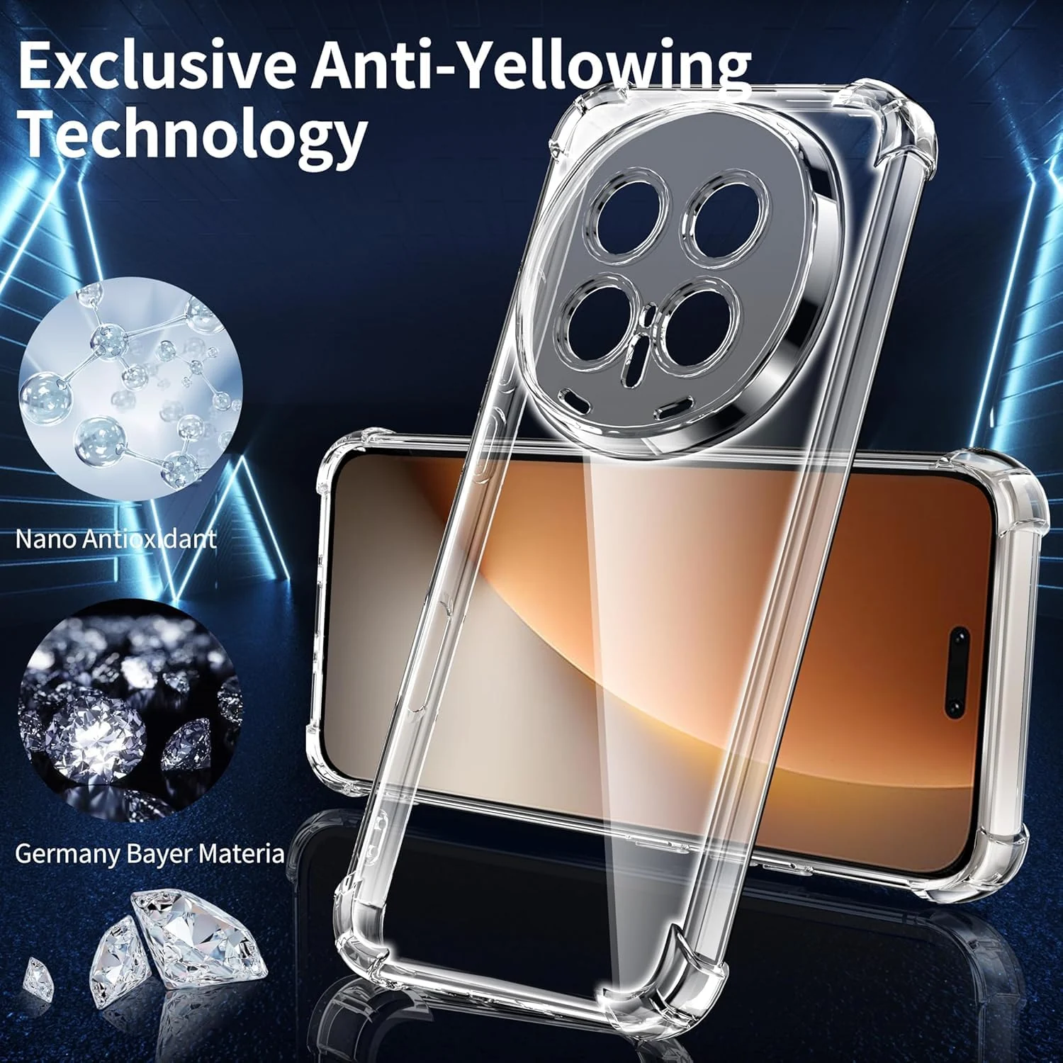 DL3 Mobilak Clear TPU Protective Case for Honor Magic 8 Pro 5G with Camera Protection and Shockproof Design - Clear