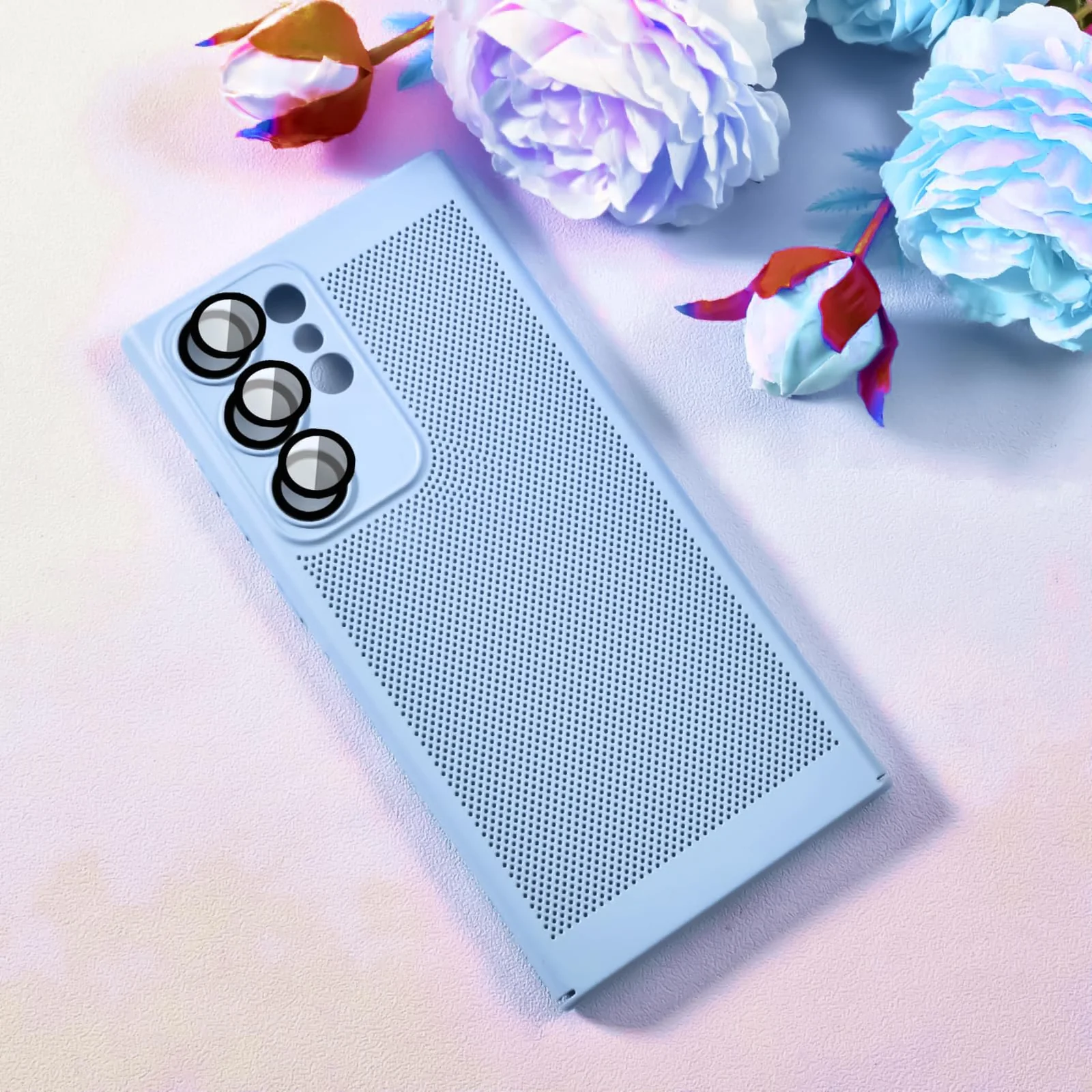 DL3 Mobilak PC Protective Case for Samsung Galaxy A15 5G / 4G, Supports wireless charging, Camera protection, Shock-absorbing protection - Baby Blue