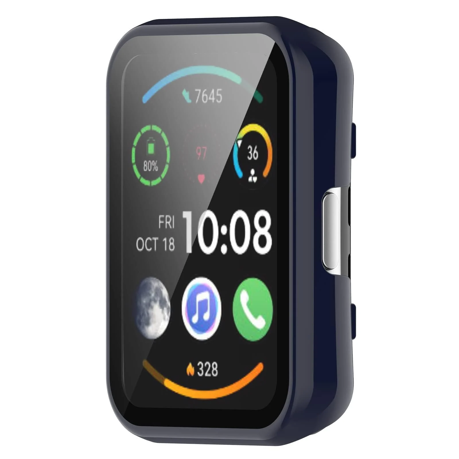 DL3 MOBILAK Full-Coverage Watch Case with Tempered Glass for Huawei Watch Fit / Honor Watch ES, Blue