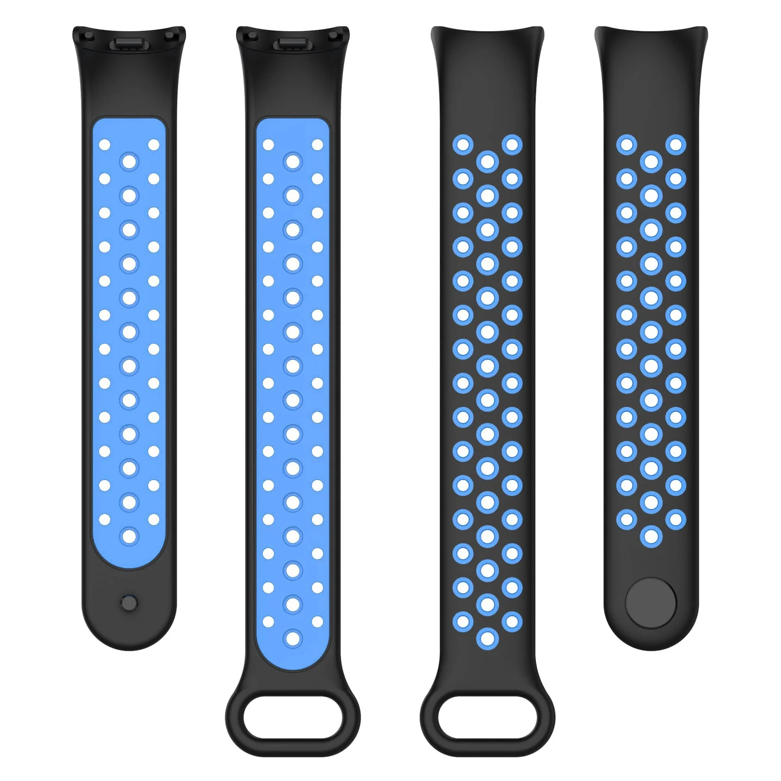 DL3 Mobilak Strap for Xiaomi Mi Band 9 / Mi Band 8, Breathable Sport Silicone Watch Band Strap, Replacement Bracelet Wristband Wrist Strap for Xiaomi Smart Band 9/Xiaomi Smart Band 8 Watch Accessories - Black Blue