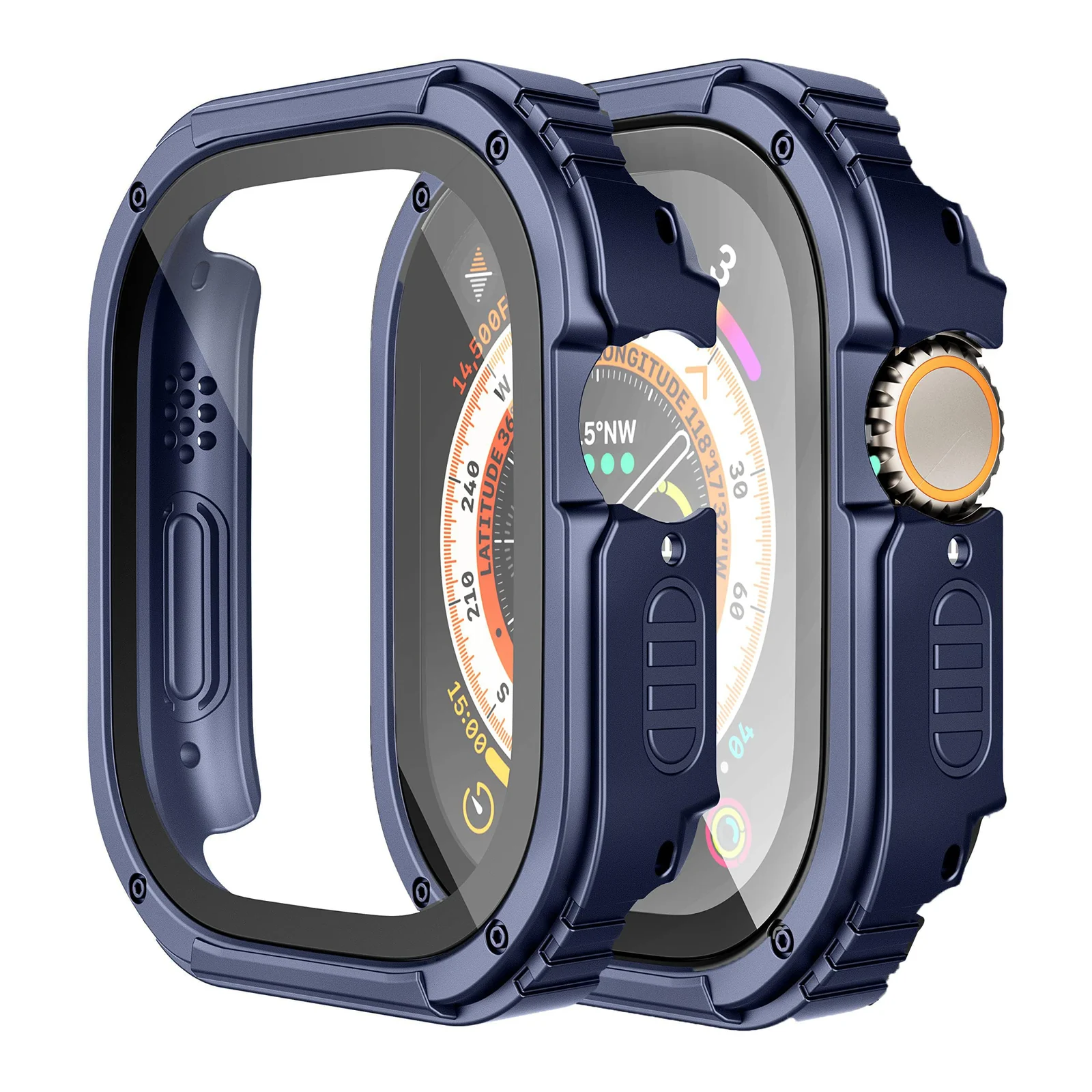 DL3 Mobilak Case Rugged For Apple Watch Ultra 2 / Ultra 49mm with Screen Protector, Durable Military Grade Quattro Pro Series Drop-Proof Protective Cover Full Coverage Shock-Proof Bumper