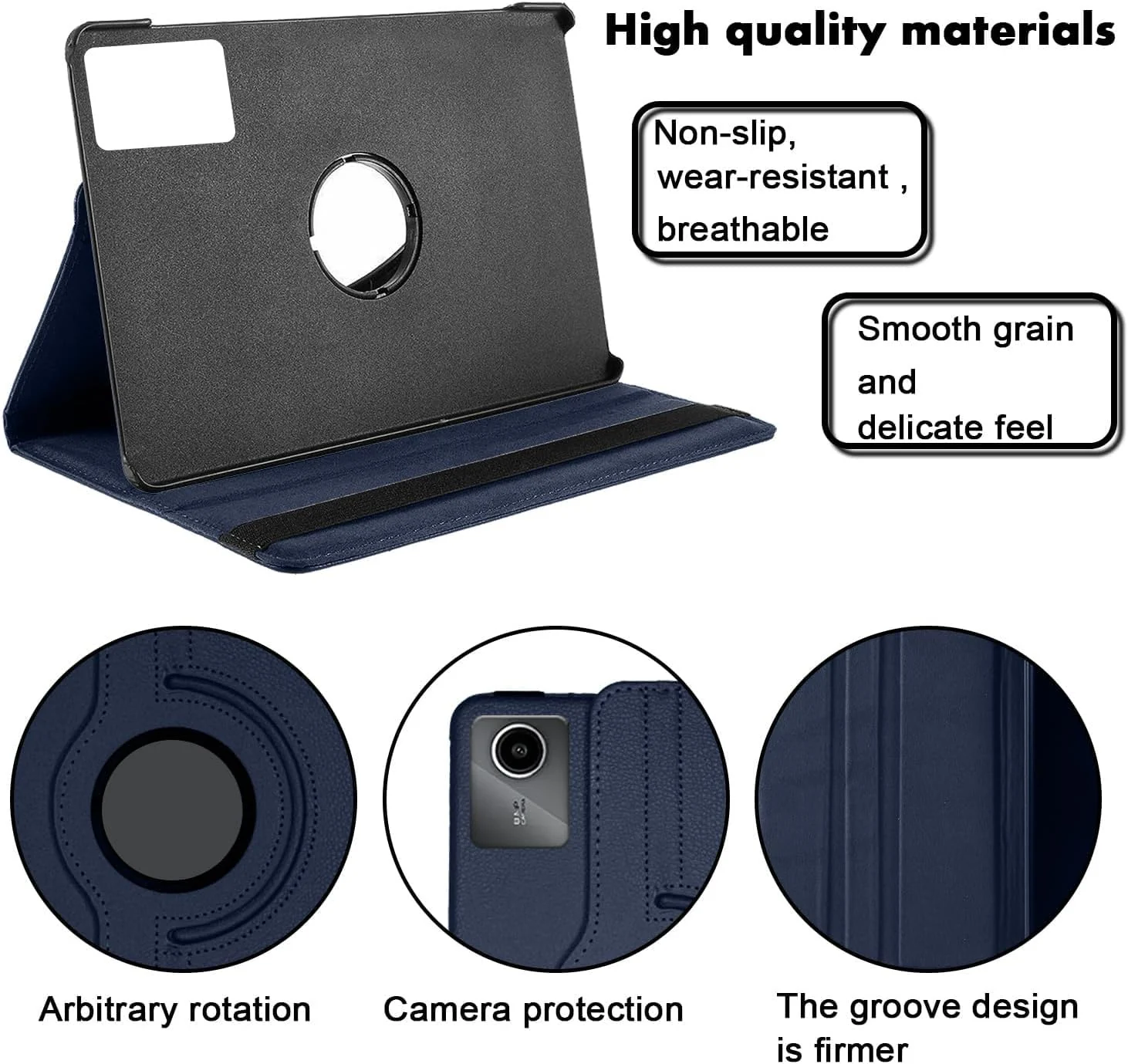 "DL3 Mobilak Protective Cover for Lenovo Tab M11/Tab K11 LTE 11"" 2024, 360° Rotatable Smart Stand, Leather Folio Flip Cover with Multi-Angle Viewing, Auto Wake Sleep - Blue"