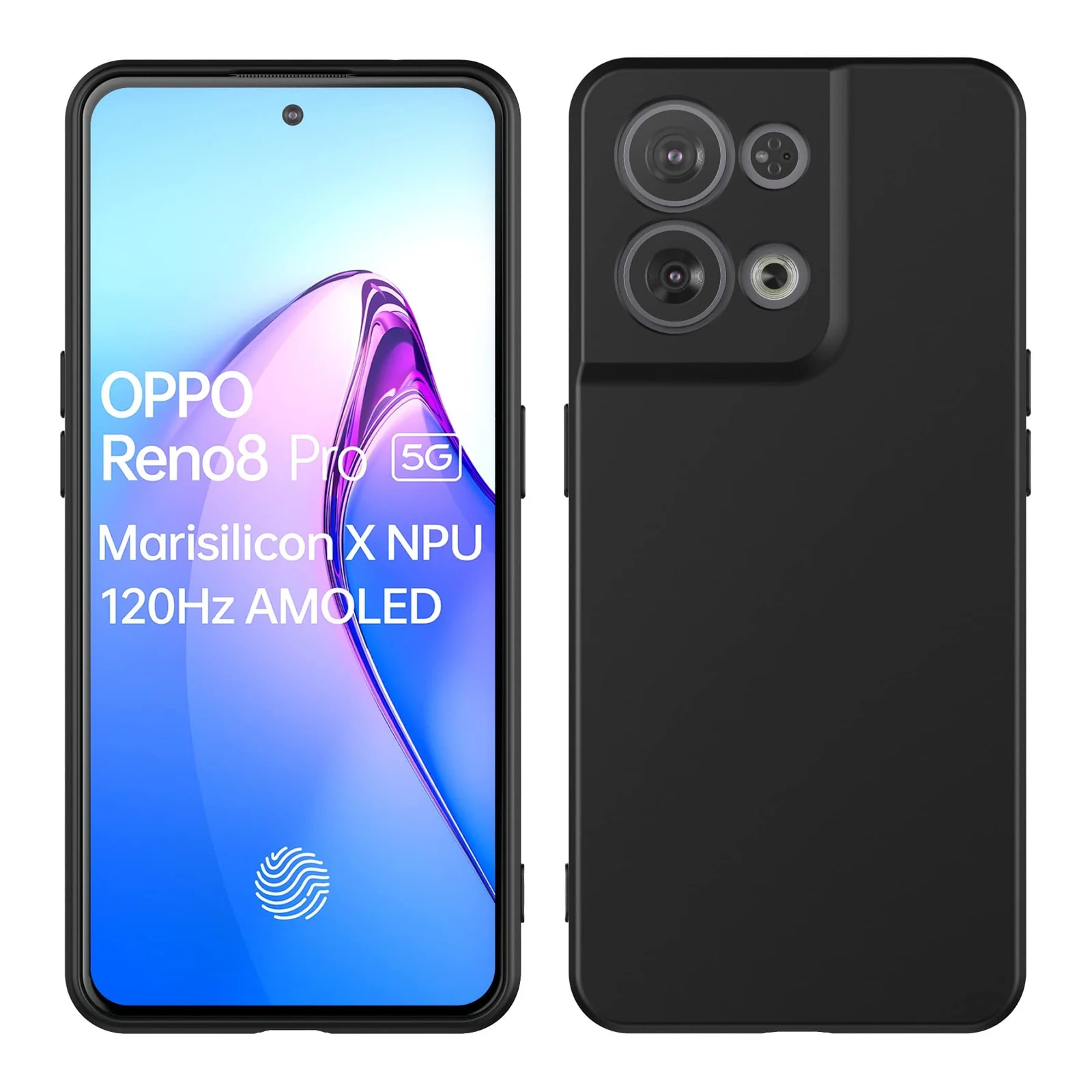 DL3 Mobilak Compatible with OPPO Reno 8 Pro 5G / Reno8 Pro+ Plus 5G Case, Liquid Silicone Case, Full Body Camera Protective Cover, Shockproof, Slim Phone Case, Soft Microfiber Lining - Black
