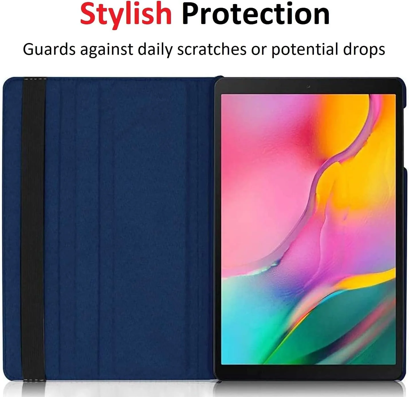 DL3 Mobilak Protective Cover for Samsung Galaxy Tab A7 (SM-T500 / T505) 10.4 inch 2020, 360° Rotatable Smart Stand, Leather Folio Flip Cover with Multi-Angle Viewing, Auto Wake Sleep - Black