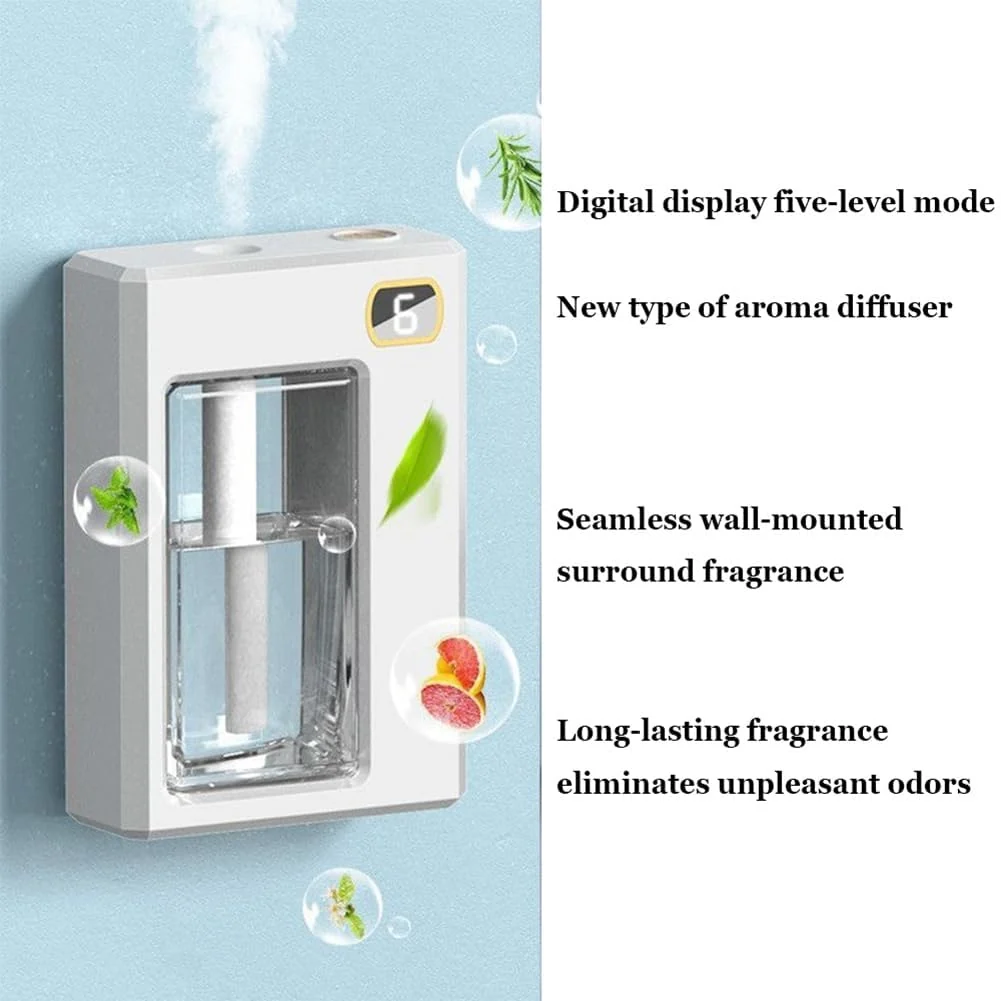 Mobigon Aromatherapy Diffusers for Essential Oils Mini USB Air Scent Small Humidifier with 7-LED Color Changing 6 Countdown Timers Levels for Car Room Home Office Bedroom - White