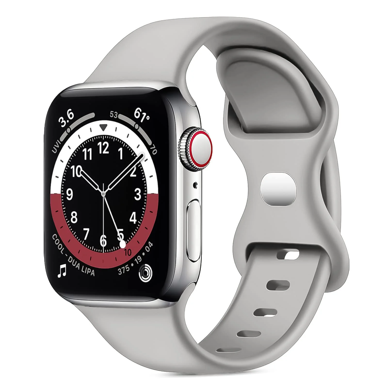 DL3 Mobilak Bands Compatible with Apple Watch Ultra 49mm 45mm 44mm 42mm 41mm 40mm 38mm, Replacement Soft Silicone Strap for iWatch Ultra/Ultra 2 Series 9/8/7/6/5/4/3/2/1 SE (42MM/44MM/45MM/49MM) - Grey