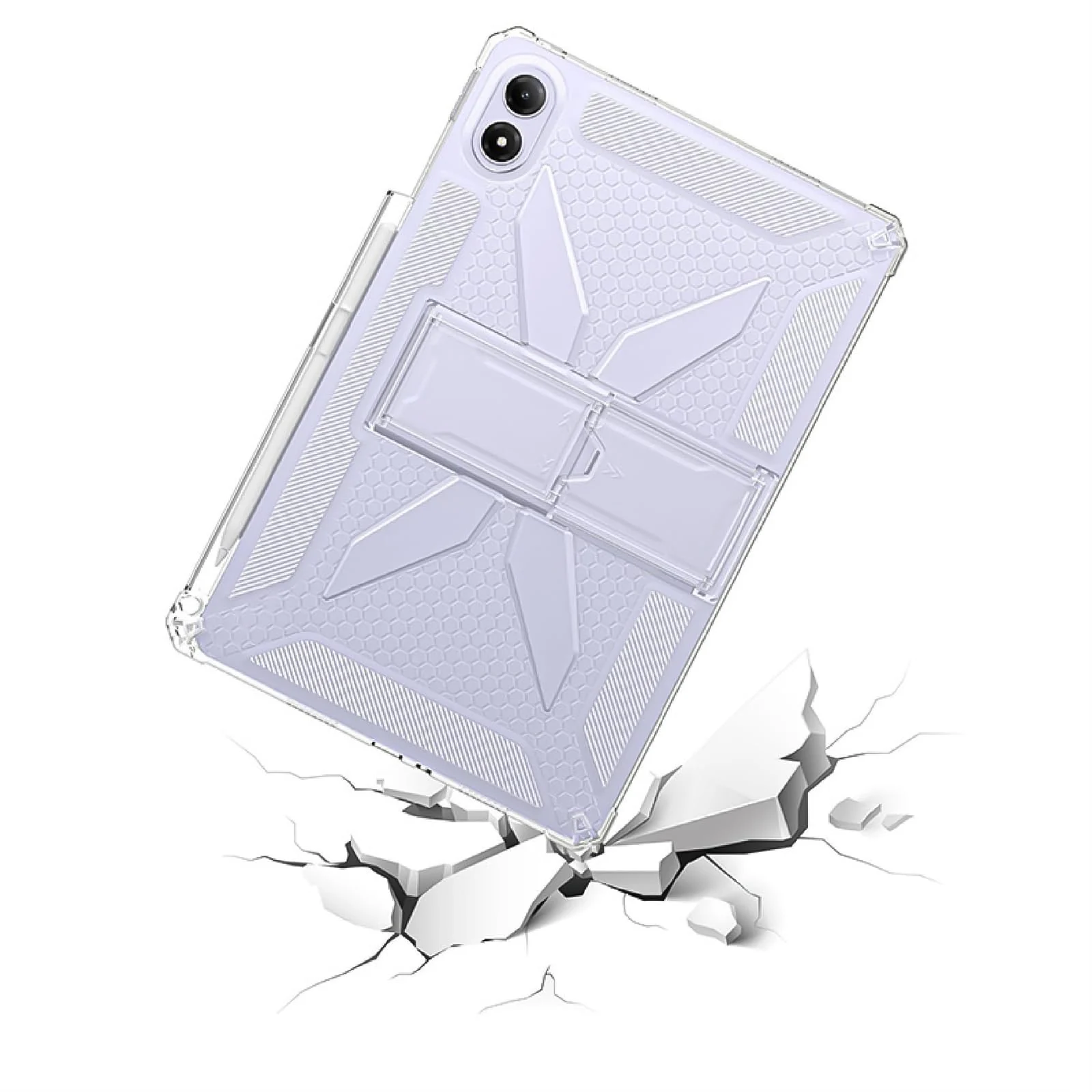 DL3 Mobilak Transparent Stand Case for Huawei MatePad SE 11 inch 2024 Tablet Shockproof, Thin Slim Lightweight Anti-Yellowing Bumper, Kickstand Cover, with Pencil Holder - Clear