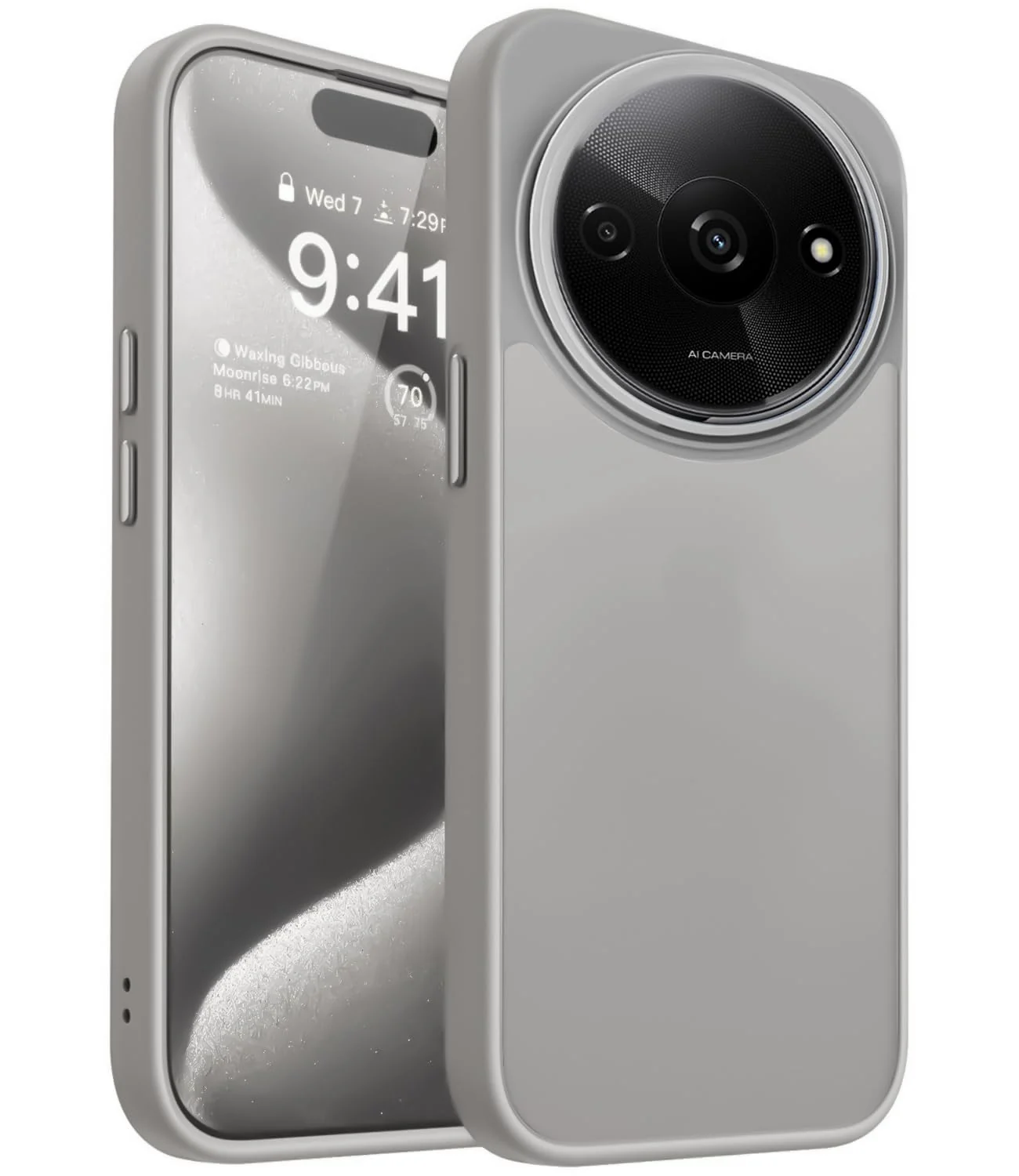 Dl3 Mobilak Matte Case for Xiaomi Redmi A3, Shockproof Drop Protection, Frosted Translucent Matte Back Phone Cover, Anti-Fingerprint (Gray)