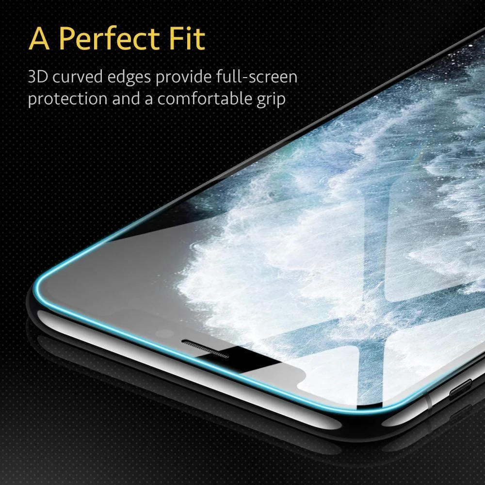 DL3 Mobilak for iPhone 11 Pro Max/iPhone XS Max 6.5 Tempered Glass Screen Protector, 9H Hardness Anti-Scratch Tempered Glass flim, Case Friendly, Anti-Scratch - Black