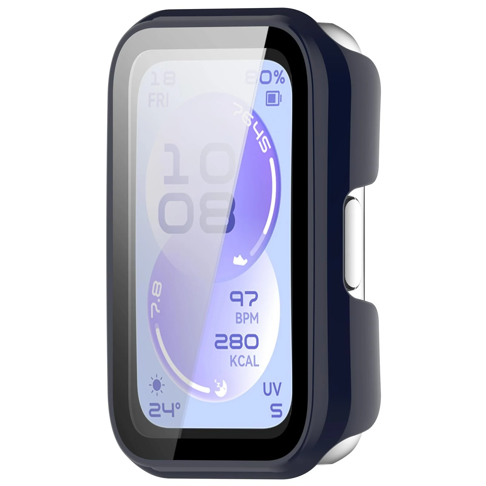 DL3 Mobilak Case with Screen Protector for Huawei Band 11, Bumper Full Coverage Hard PC Overall Protective Cover, Built-in Tempered Glass Film High Sensitivity For Huawei Band 11 - Blue