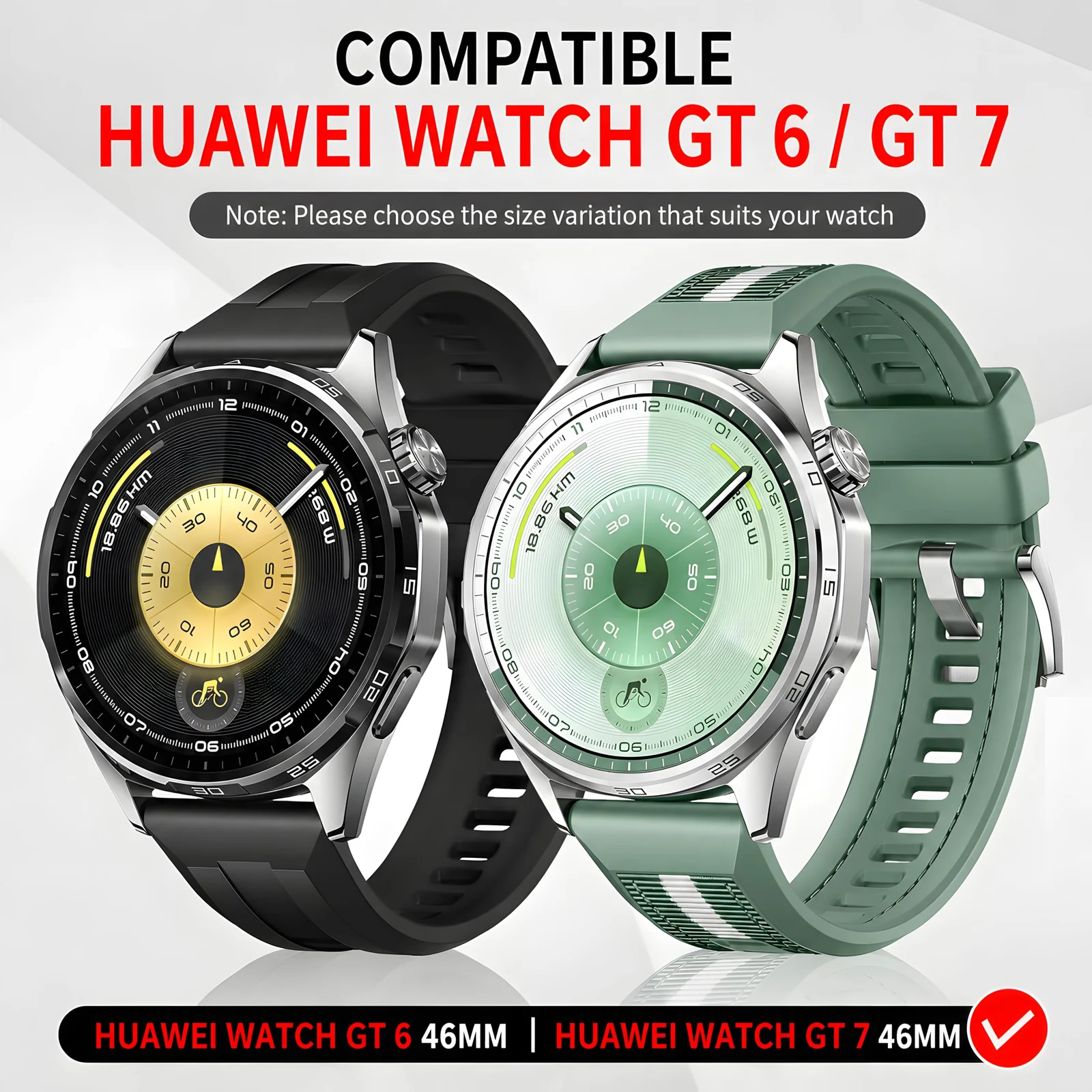 DL3 MOBILAK Full-Coverage Watch Case with Tempered Glass for Huawei Watch GT 7 46 mm / GT 6 46 mm, Blue