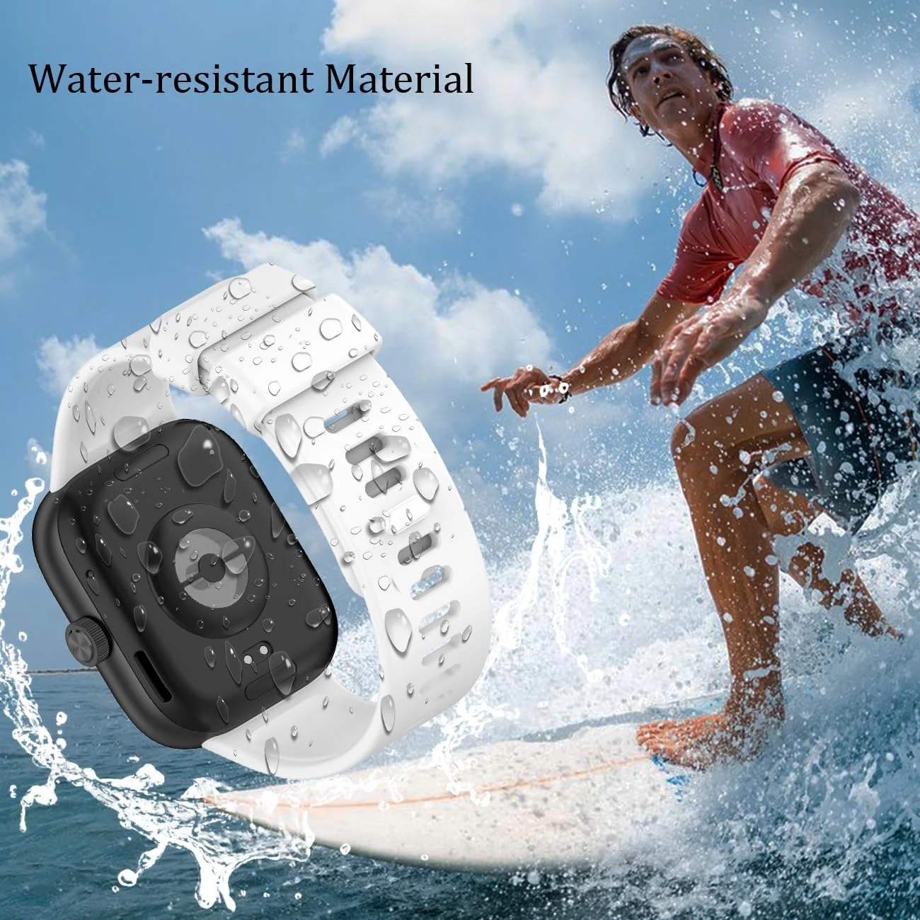 DL3 Mobilak Bracelet Compatible with Xiaomi Redmi Watch 6/5/4 / Xiaomi Smart Band 10 Pro/9 Pro/8 Pro, Soft TPU Replacement Strap Sports, Strap for Men and Women - White