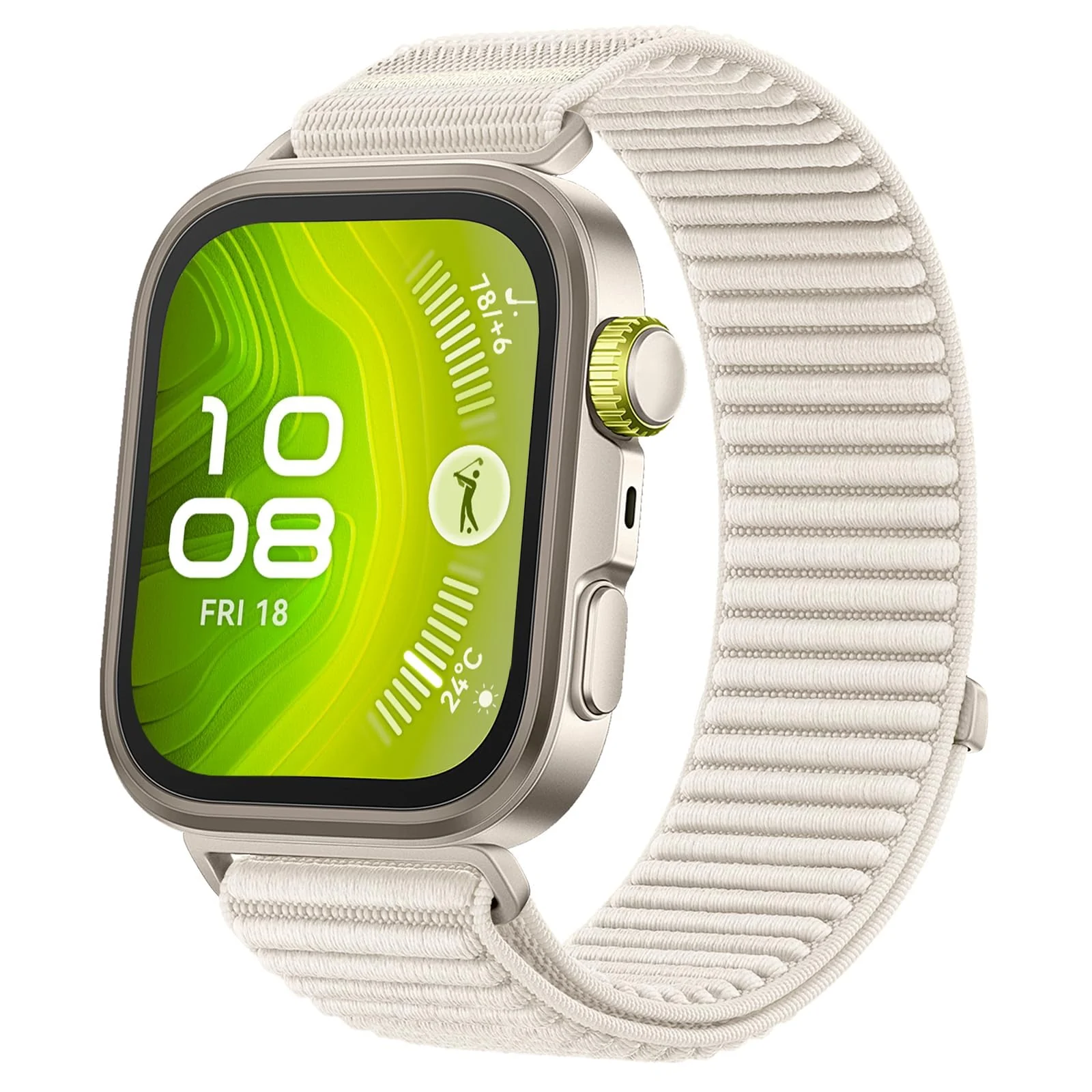 DL3 MOBILAK Elastic Nylon Watch Strap for Huawei Watch Fit 3 / Fit 4 / Fit 4 Pro / Fit 5 / Fit 5 Pro, Starlight