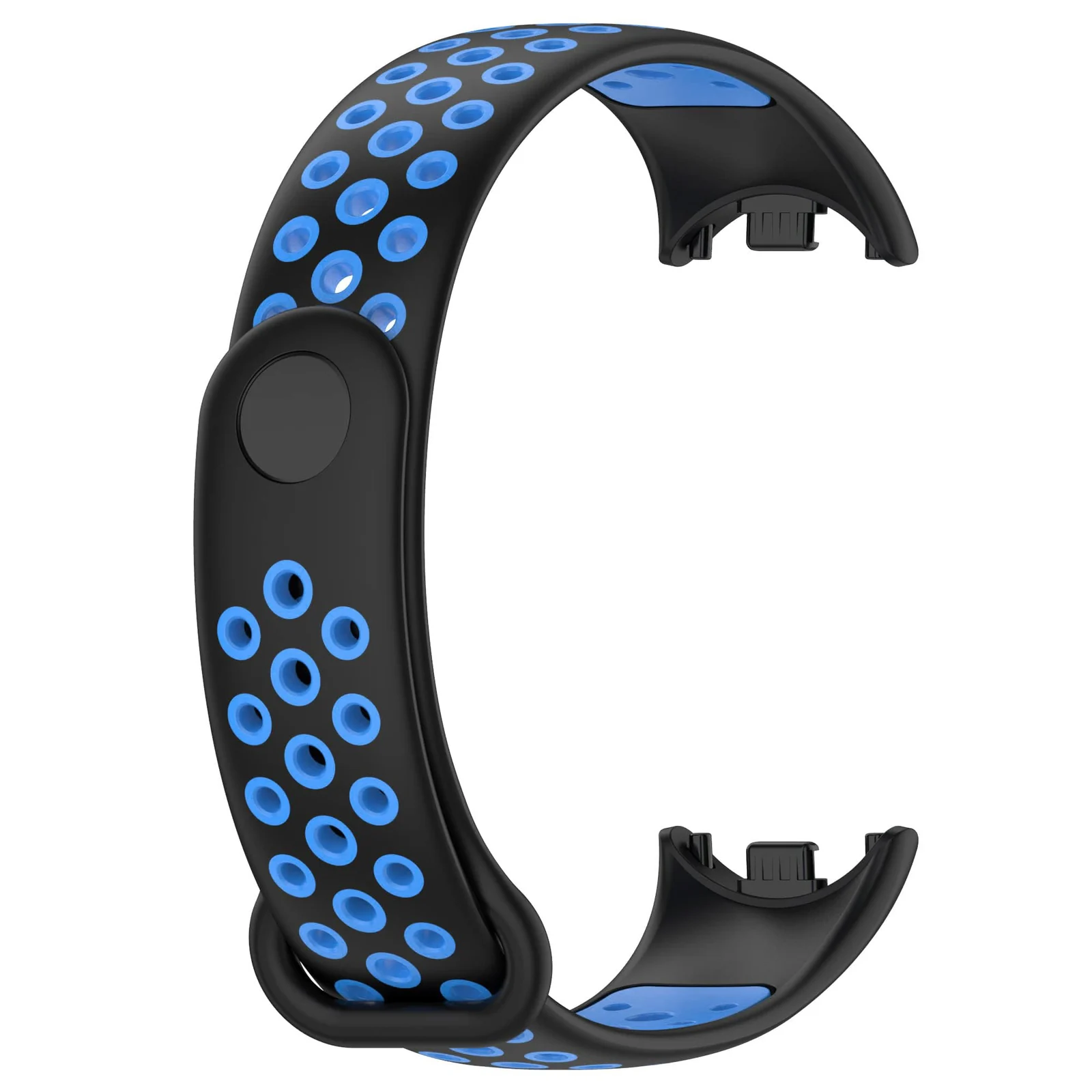 DL3 Mobilak Strap for Xiaomi Mi Band 9 / Mi Band 8, Breathable Sport Silicone Watch Band Strap, Replacement Bracelet Wristband Wrist Strap for Xiaomi Smart Band 9/Xiaomi Smart Band 8 Watch Accessories - Black Blue