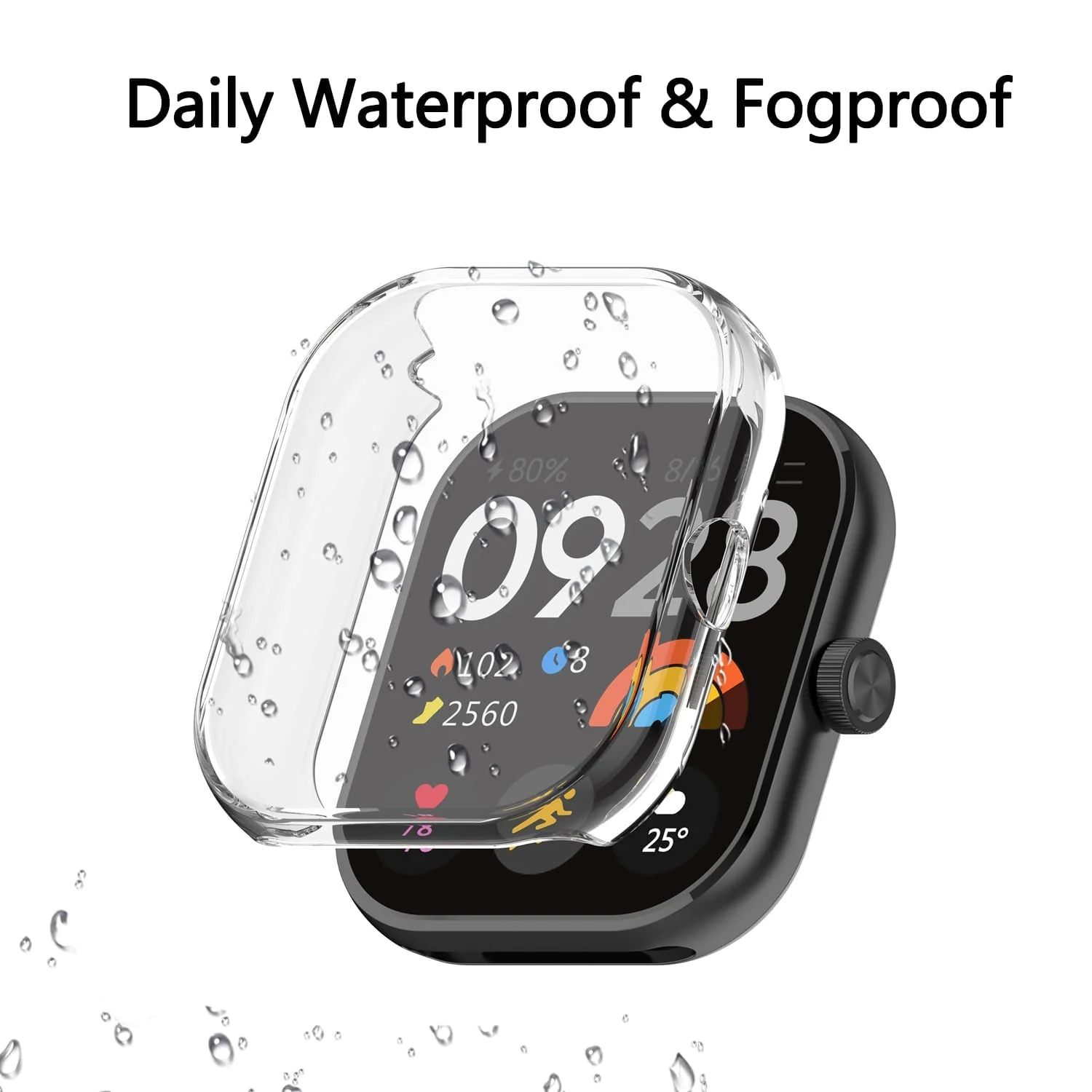 DL3 Mobilak Case Compatible with Xiaomi Redmi Watch 4 Case All-Around with Built-in Screen Protector Watch Soft TPU Shockproof Cover Slim Guard Thin Bumper Shell Protector - Clear