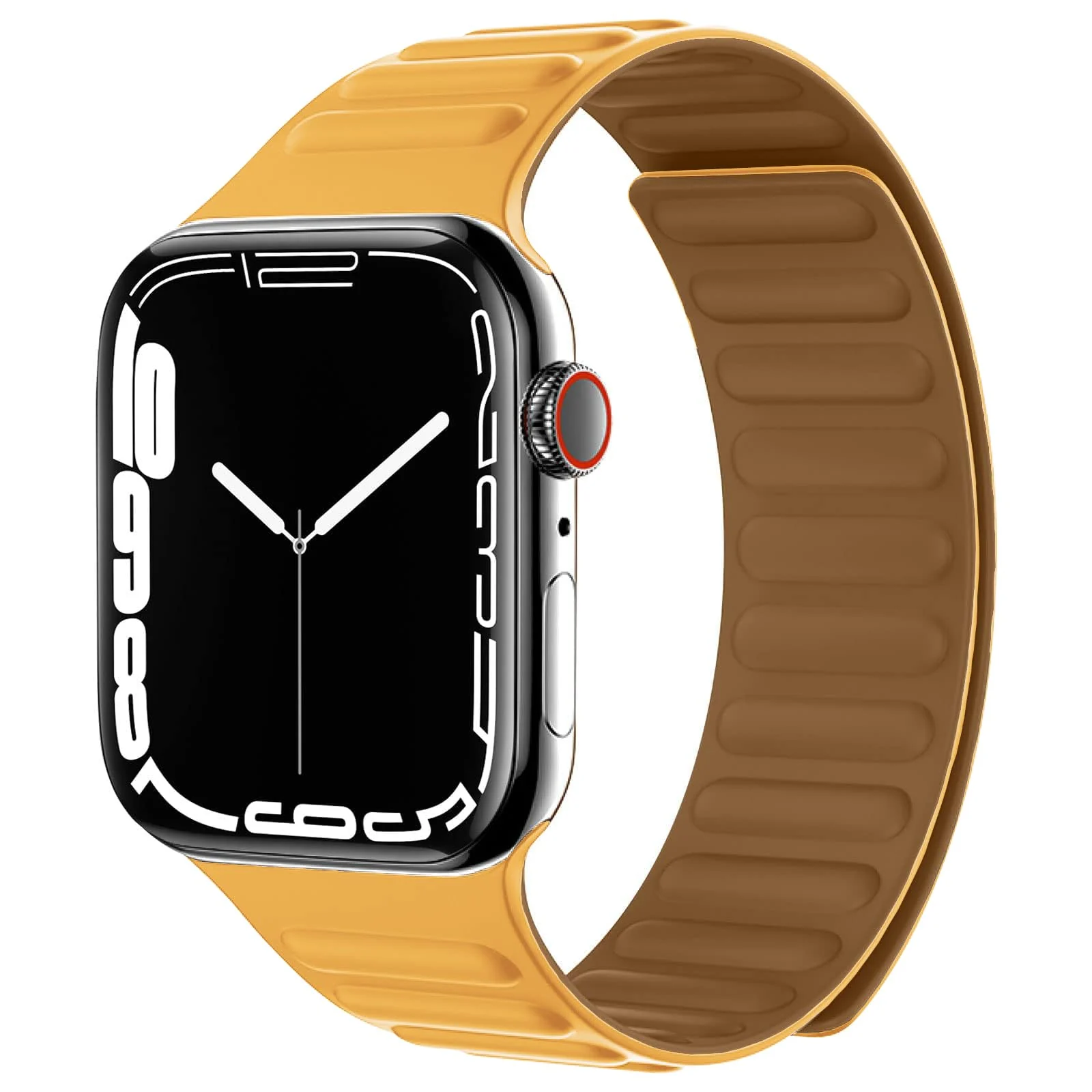 DL3 Mobilak Silicone Straps Compatible with Apple Watch Ultra Strap 49mm 46mm 45mm 44mm 42mm, Loop Band with Strong Magnetic Closure Designed for iWatch Ultra Ultra 2 Series 11 10 9 8 7 6 5 4 3 2 1 SE - A.Orange