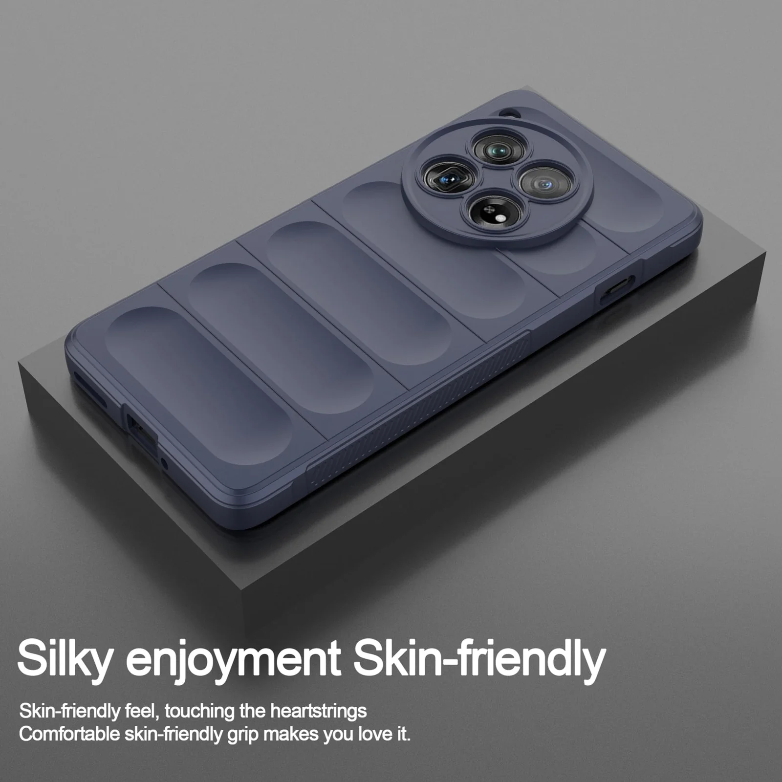 DL3 Mobilak Flexible Silicone and TPU Protective Case with Camera Protection for OnePlus 12 5G - Blue