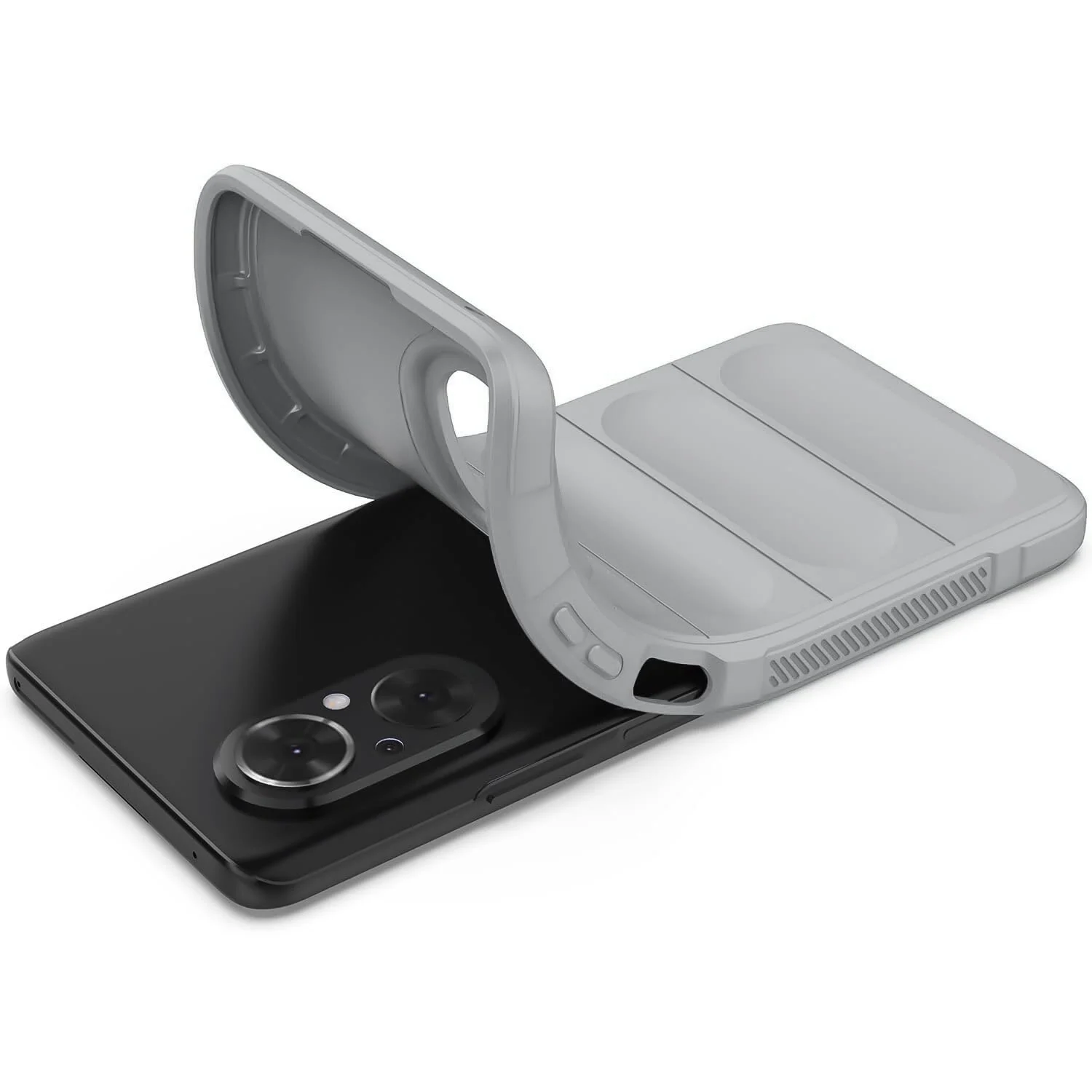 DL3 Mobilak Flexible Silicone and TPU Protective Case with Camera Protection for Huawei Nova 9 SE / Honor 50 SE - Gray