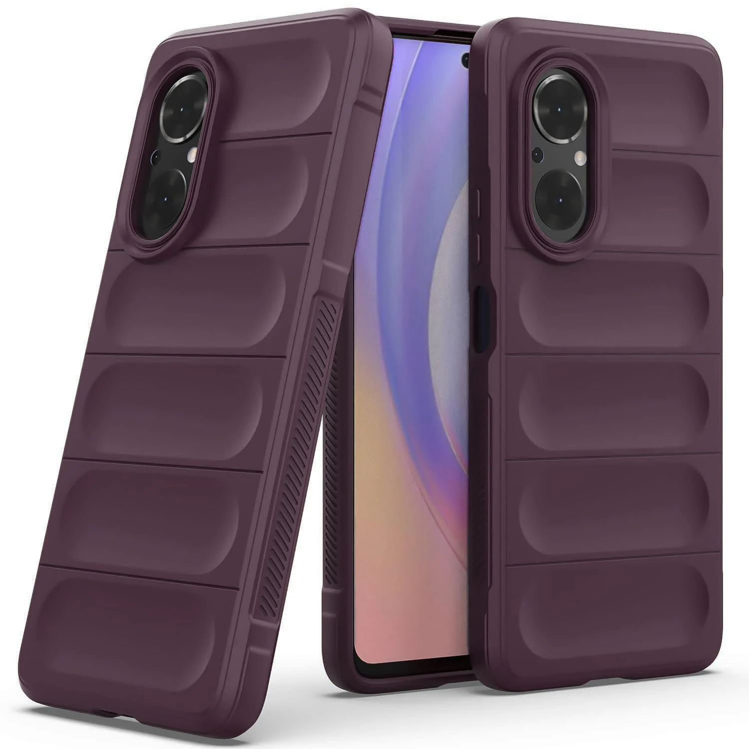 DL3 Mobilak Flexible Silicone and TPU Protective Case with Camera Protection for Huawei Nova 9 SE / Honor 50 SE - Wine Red