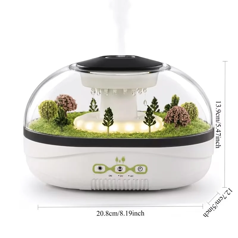 MOBIGON Raindrop Aroma Diffuser 400ML Humidifier | Quiet operation, 2/4H Timer, Warm Night Light, Fine Mist, Creative Micro Landscape Design, Auto Shut-Off for Office Home, Bedroom,Yoga,Meditation - Style-1