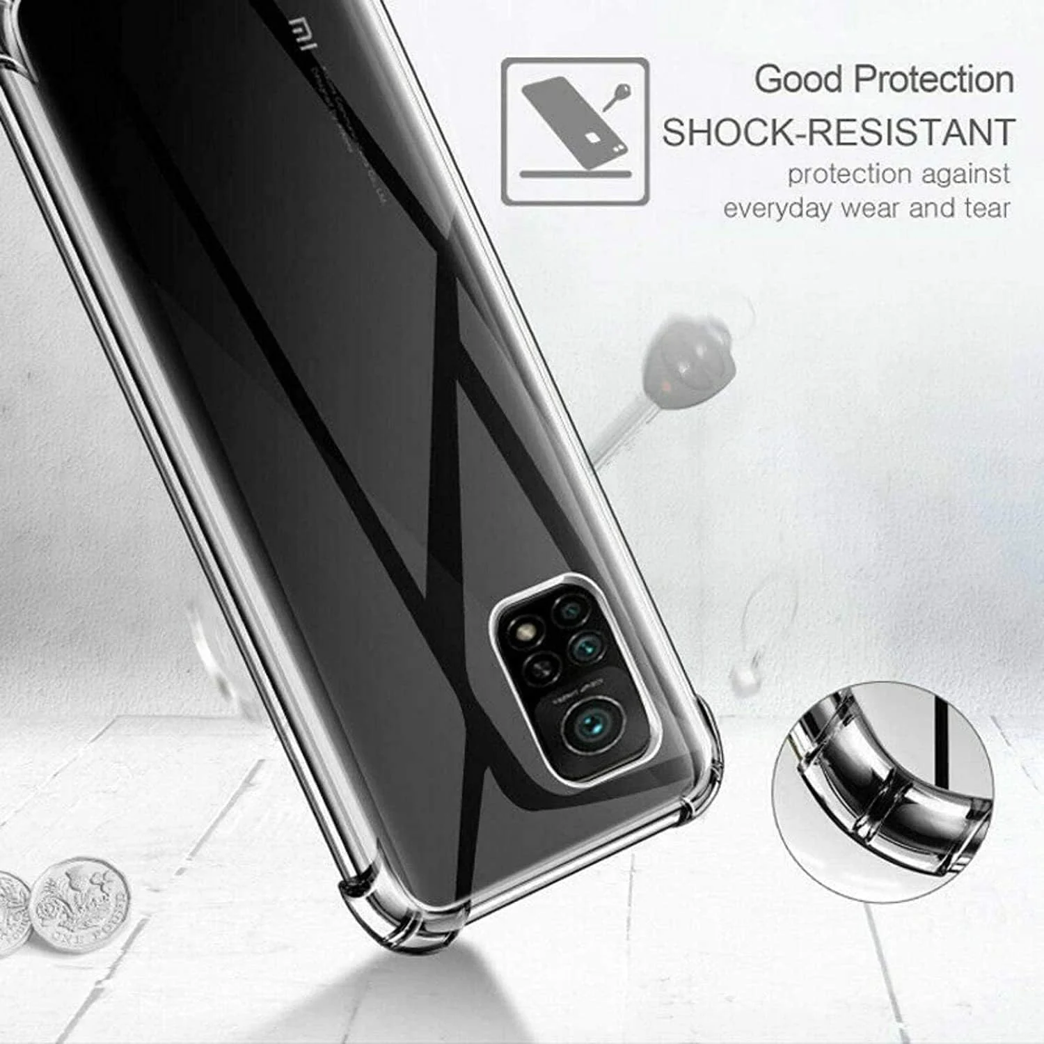 DL3 Mobilak Clear TPU Case for Xiaomi Mi 10T / Mi10T Pro 5G, Camera protection, Shock-absorbing protection, Scratch-resistant surface - Clear