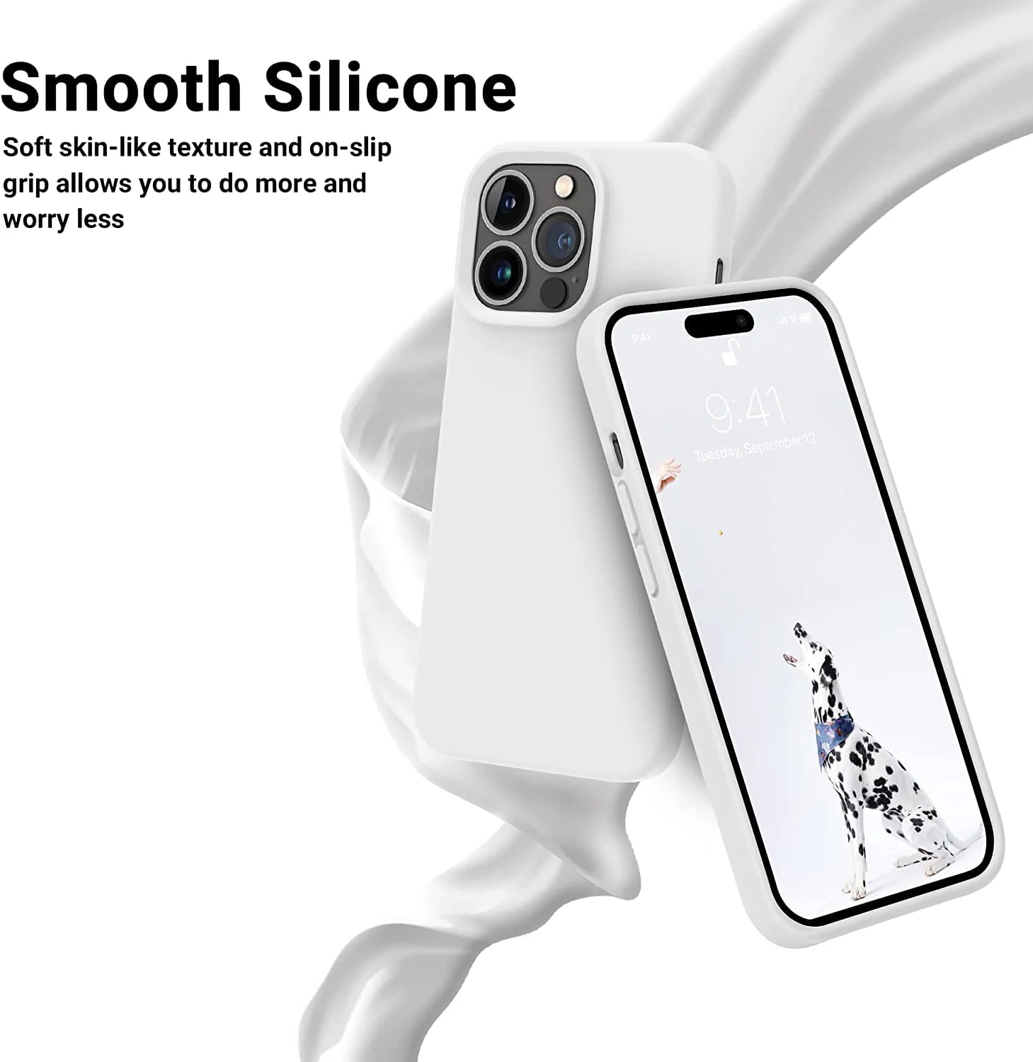DL3 Mobilak Liquid Silicone Case for iPhone 11 Pro (5.8 Inch), Shock-absorbing protection, Scratch-resistant surface, Soft microfiber lining - White